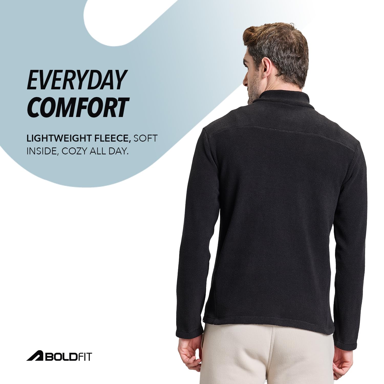 Boldfit Men's Polyster Sweatshirt - Black - Image 4