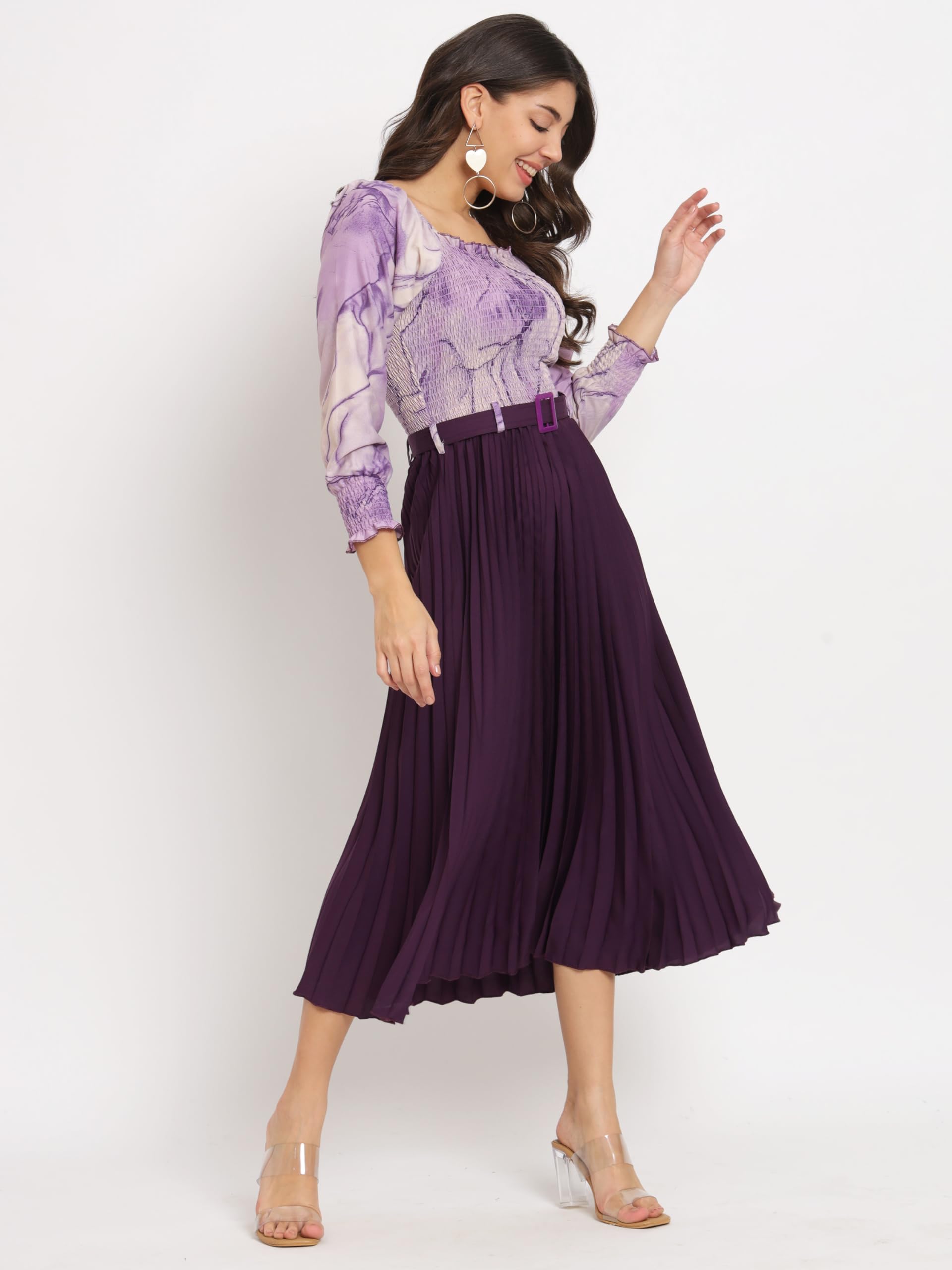 KZULLY Women's Knee-Length A-Line Dress - Printed - Image 4