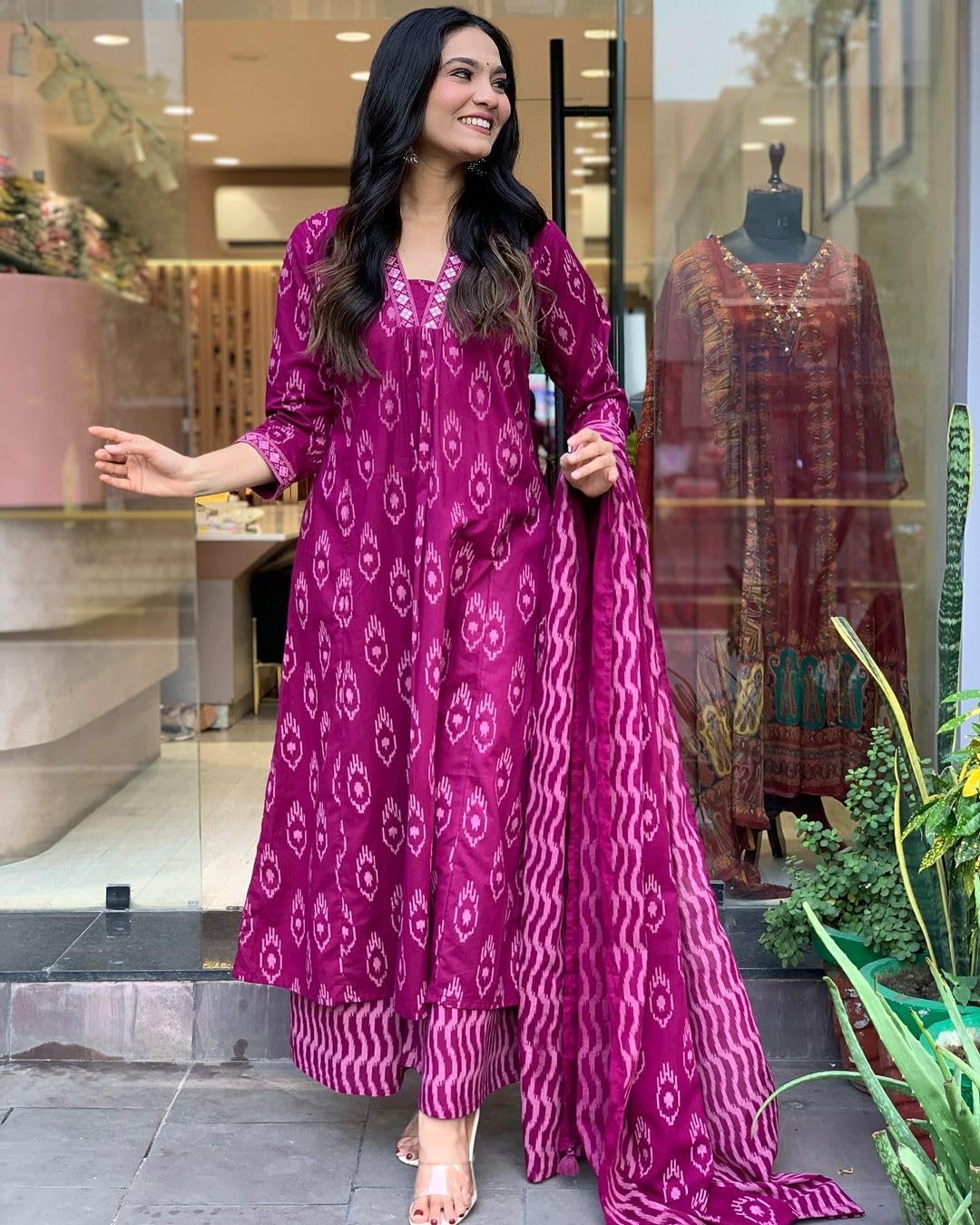 Alvami Pink Anarkali Kurta Set for Women - Image 5
