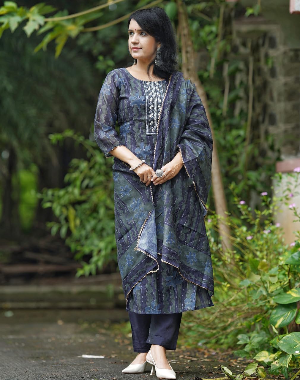 Alvami Women's Viscose Straight Kurta Set - Blue - Image 5