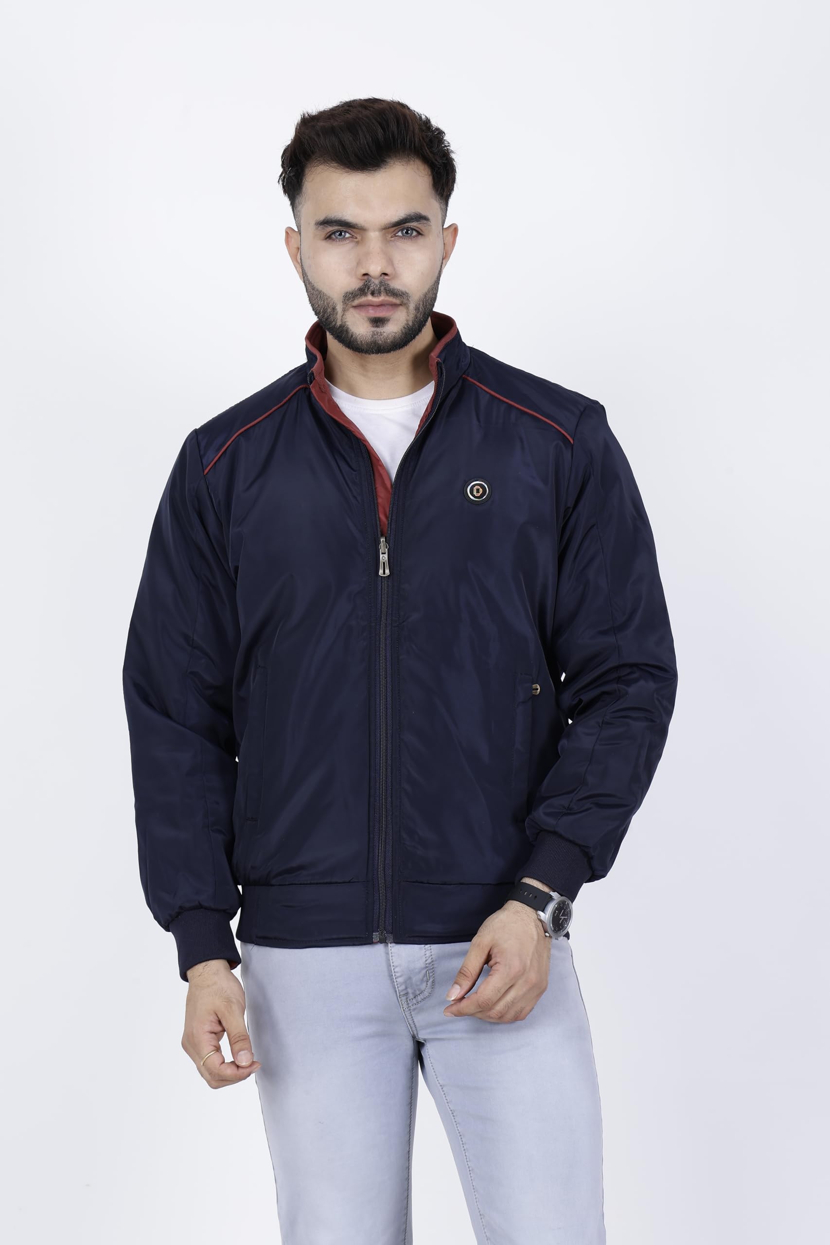 Dolllar Men's Casual Zipper Bomber Jacket - Image 5
