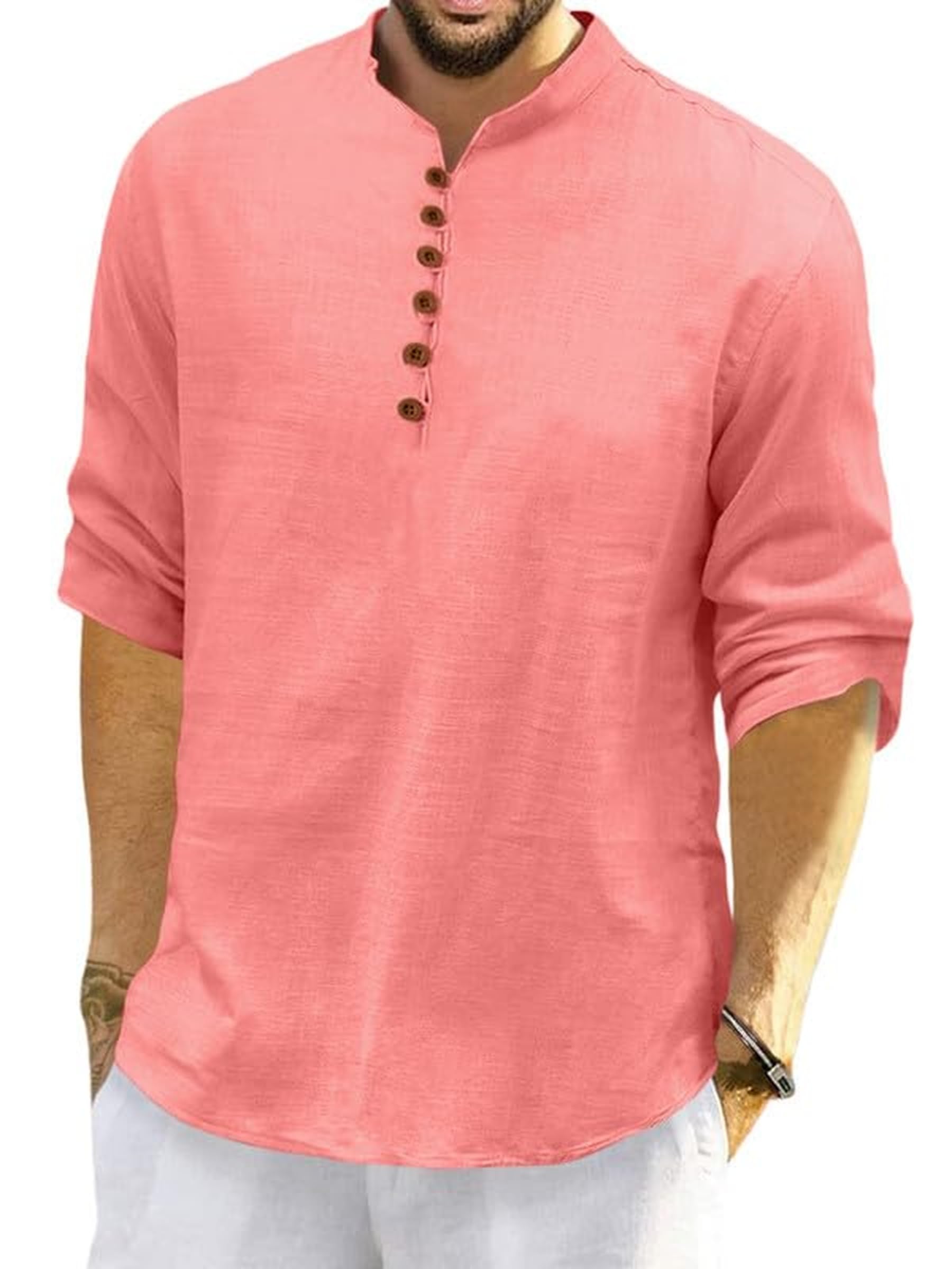 ROYALSCOUT Men's Peach Kurta
