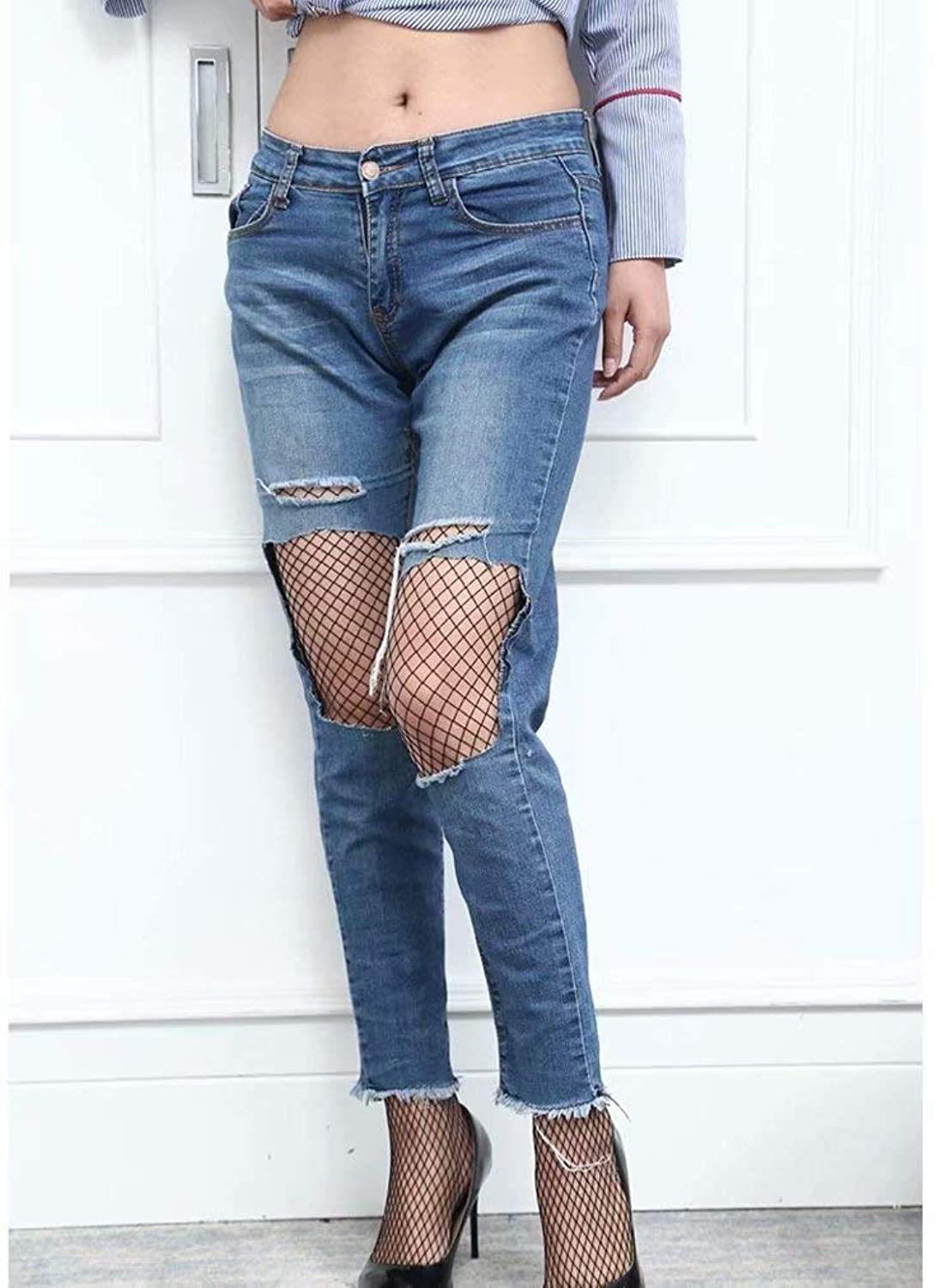 PLUMBURY Women's High Waist Fishnet Tights - Black - Image 3