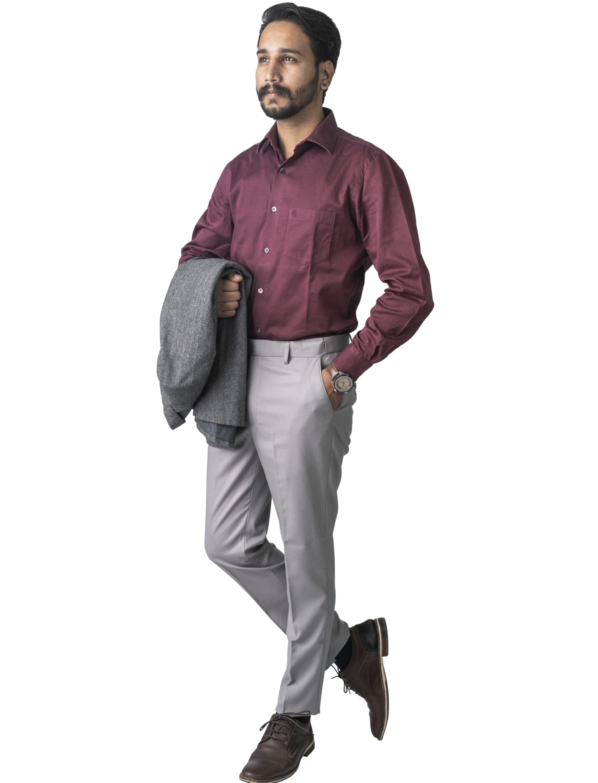 Jack and Jini Men's Formal Pant - Light Grey - Image 3