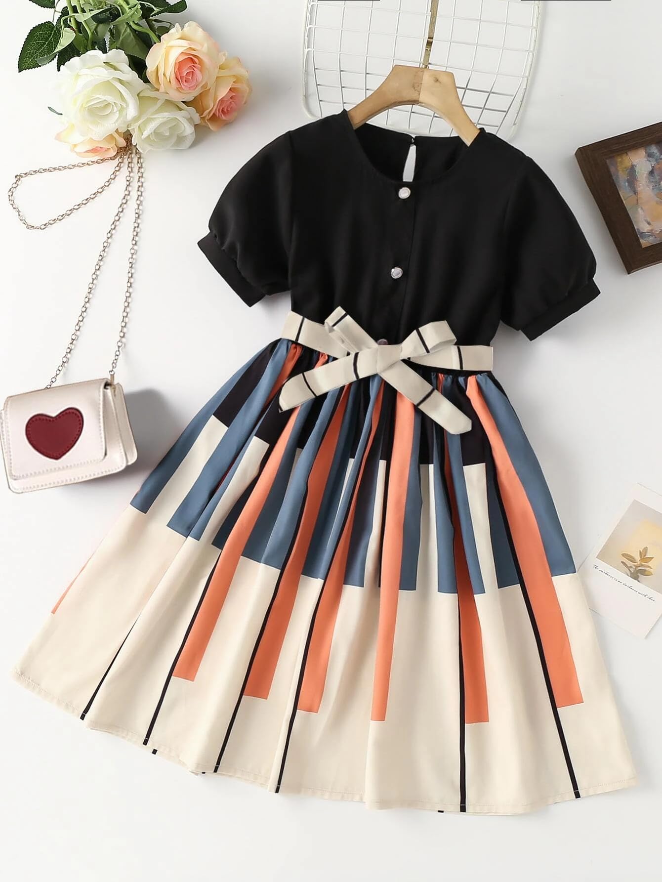 ASHIKTA Girl's Country Dress - Multi Color Maroon - Image 3