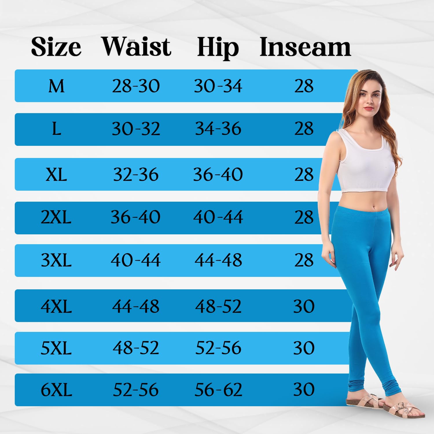 TRASA Churidar Leggings for Women - Sky Blue - Image 5