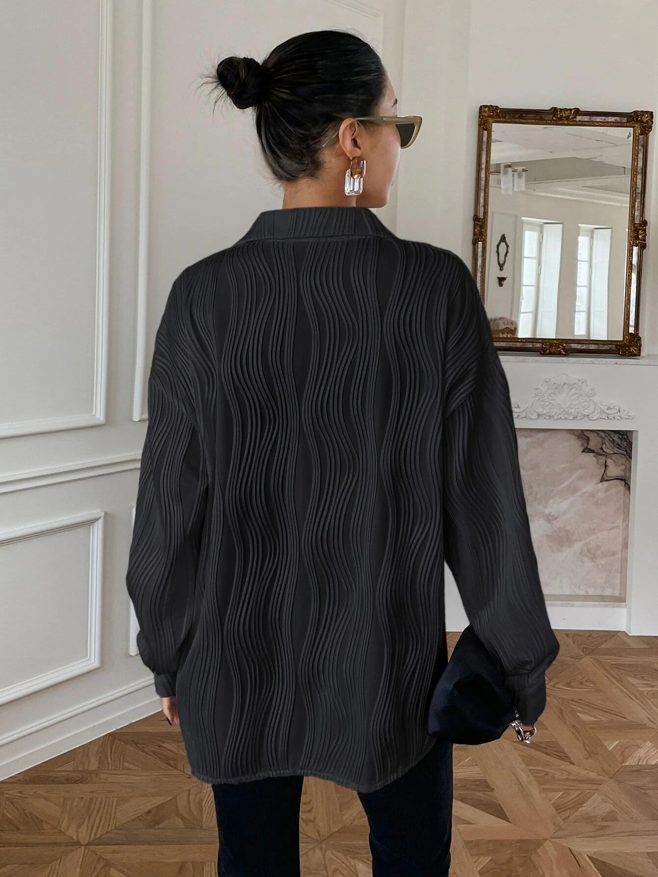 Leriya Fashion Women's Long Sleeve Button Down Shirt - Image 2