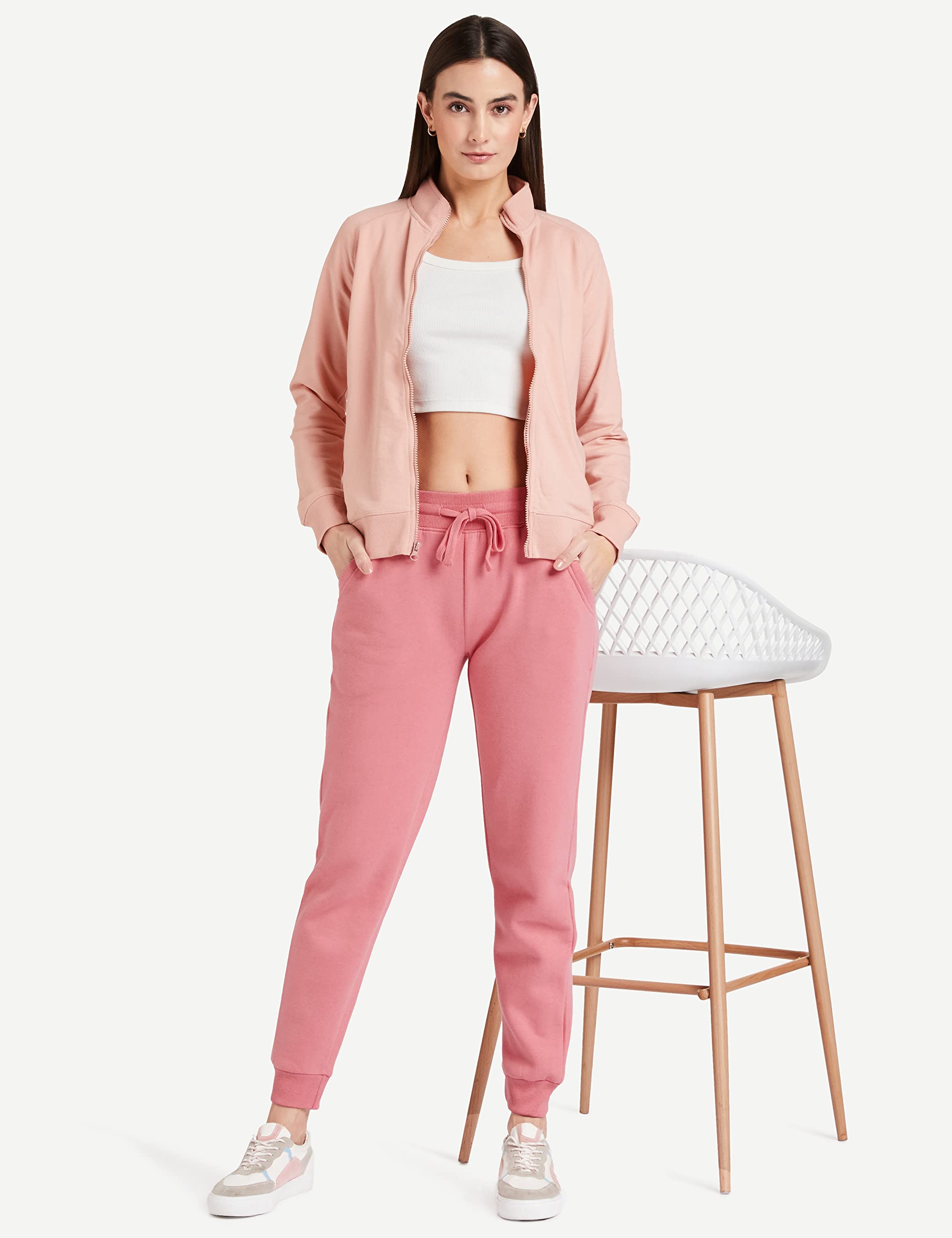 Symbol Women Fleece Jogger Track Pants - Lt Pink - Image 3