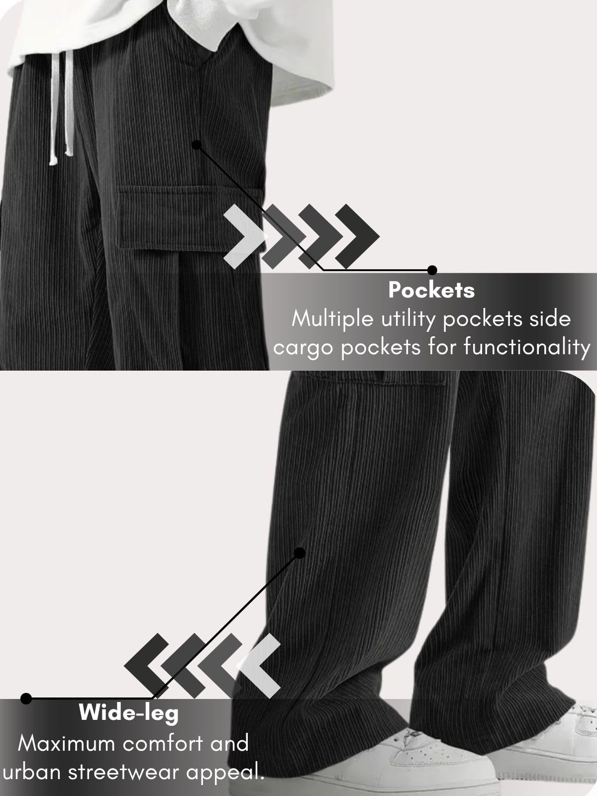 GRECIILOOKS Men's Corduroy Cargo Joggers - Image 5