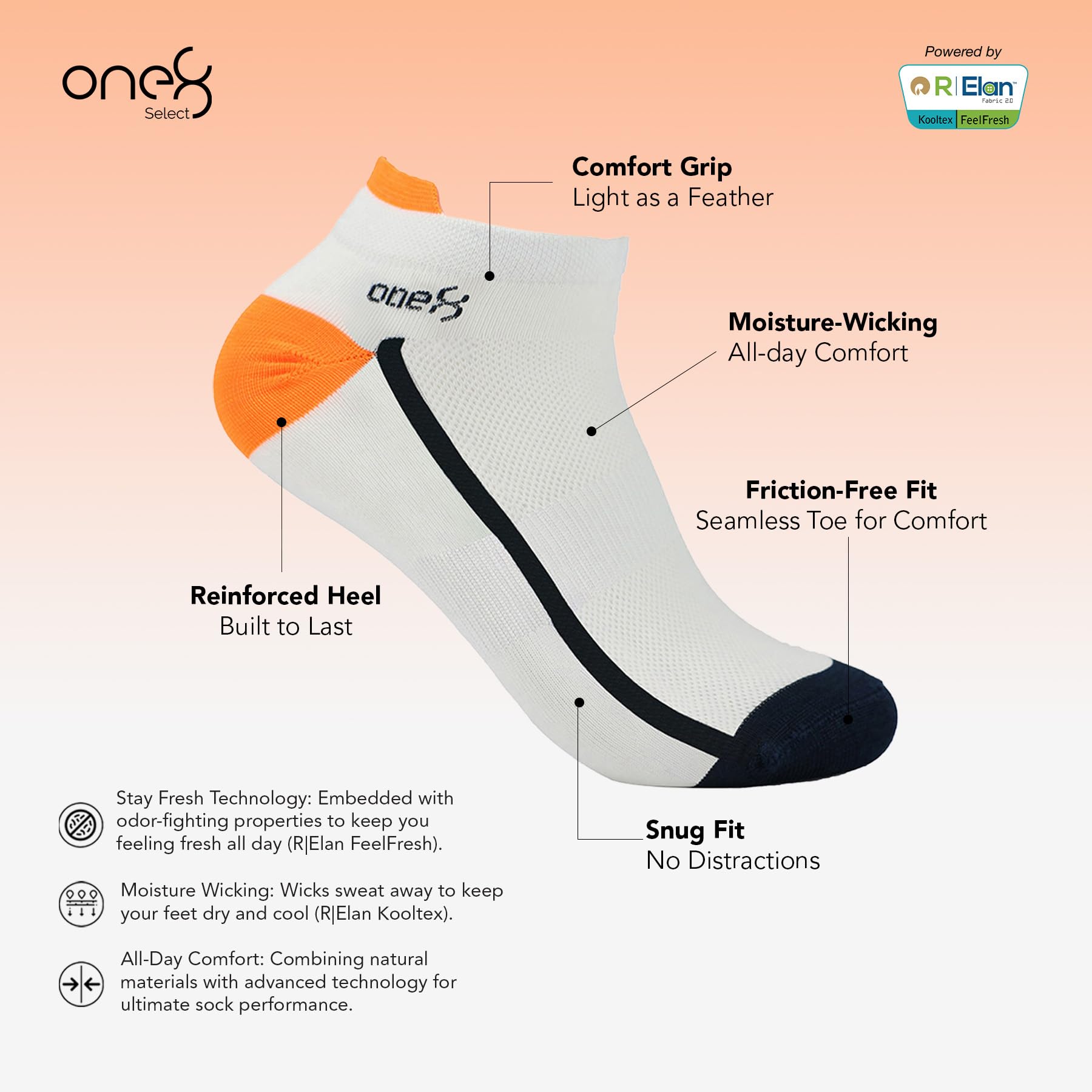 ONE8 Men's Moisture Management Socks - Assorted - Image 5