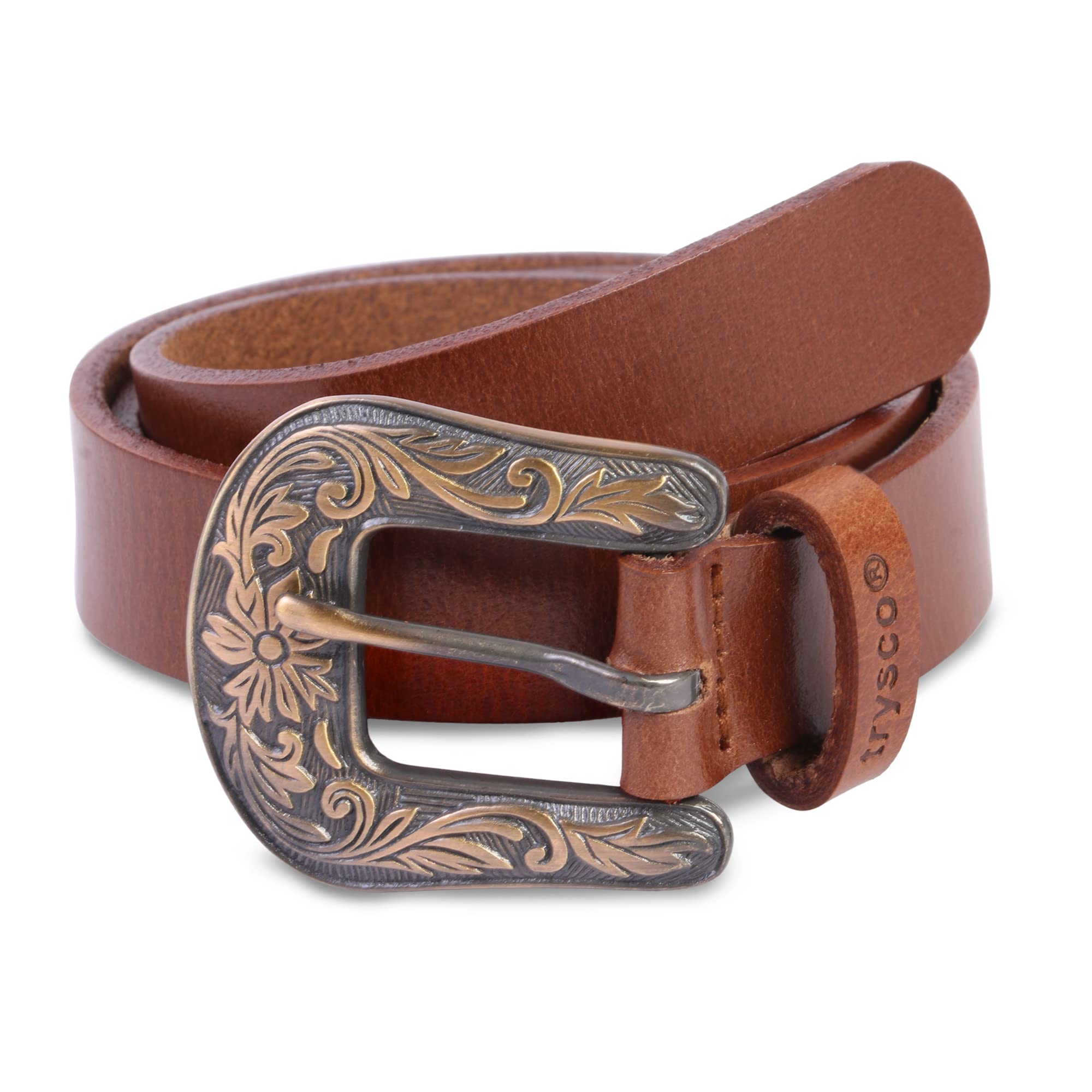trysco Genuine Leather Belt for Girls/Women - Tan