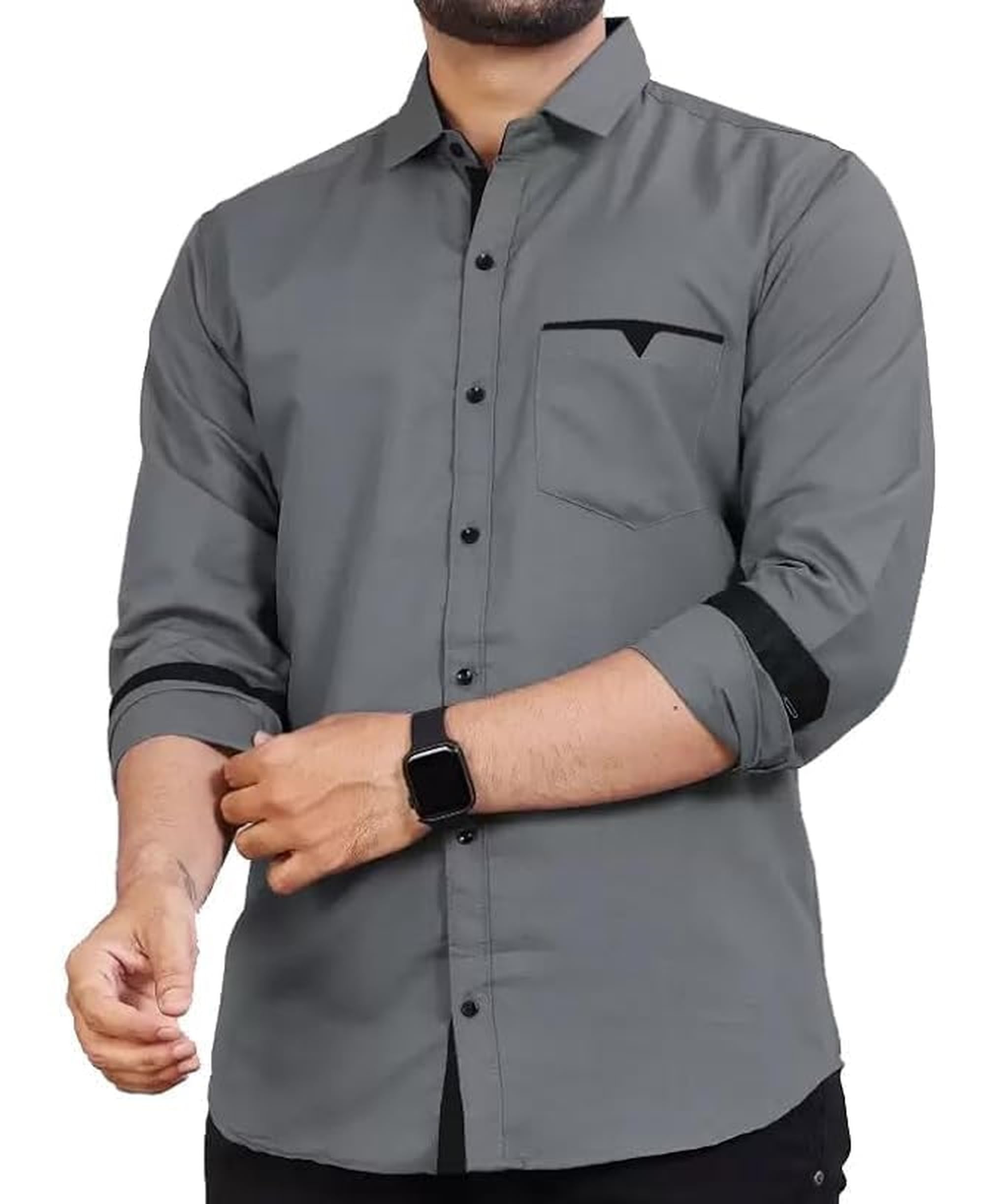 CB-COLEBROOK Men's Cadet Grey Casual Shirt