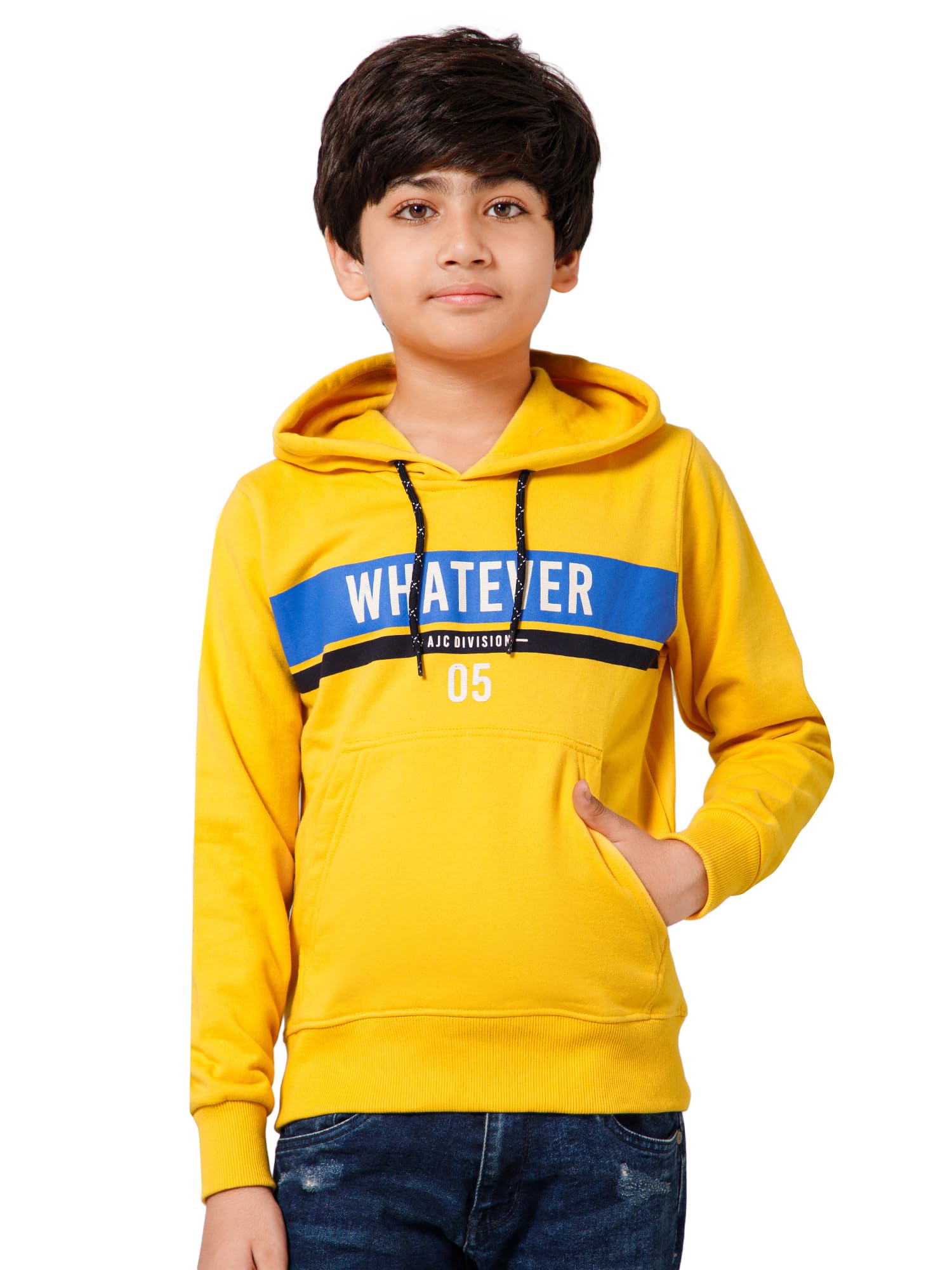 Alan Jones Boys Printed Hoodie - Mustard