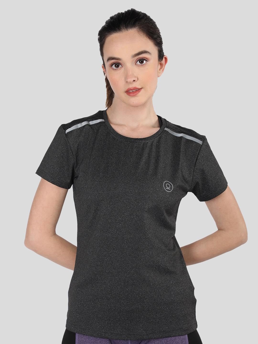 CHKOKKO Women's Quick Dry Gym T-Shirt - Dark Grey - Image 4