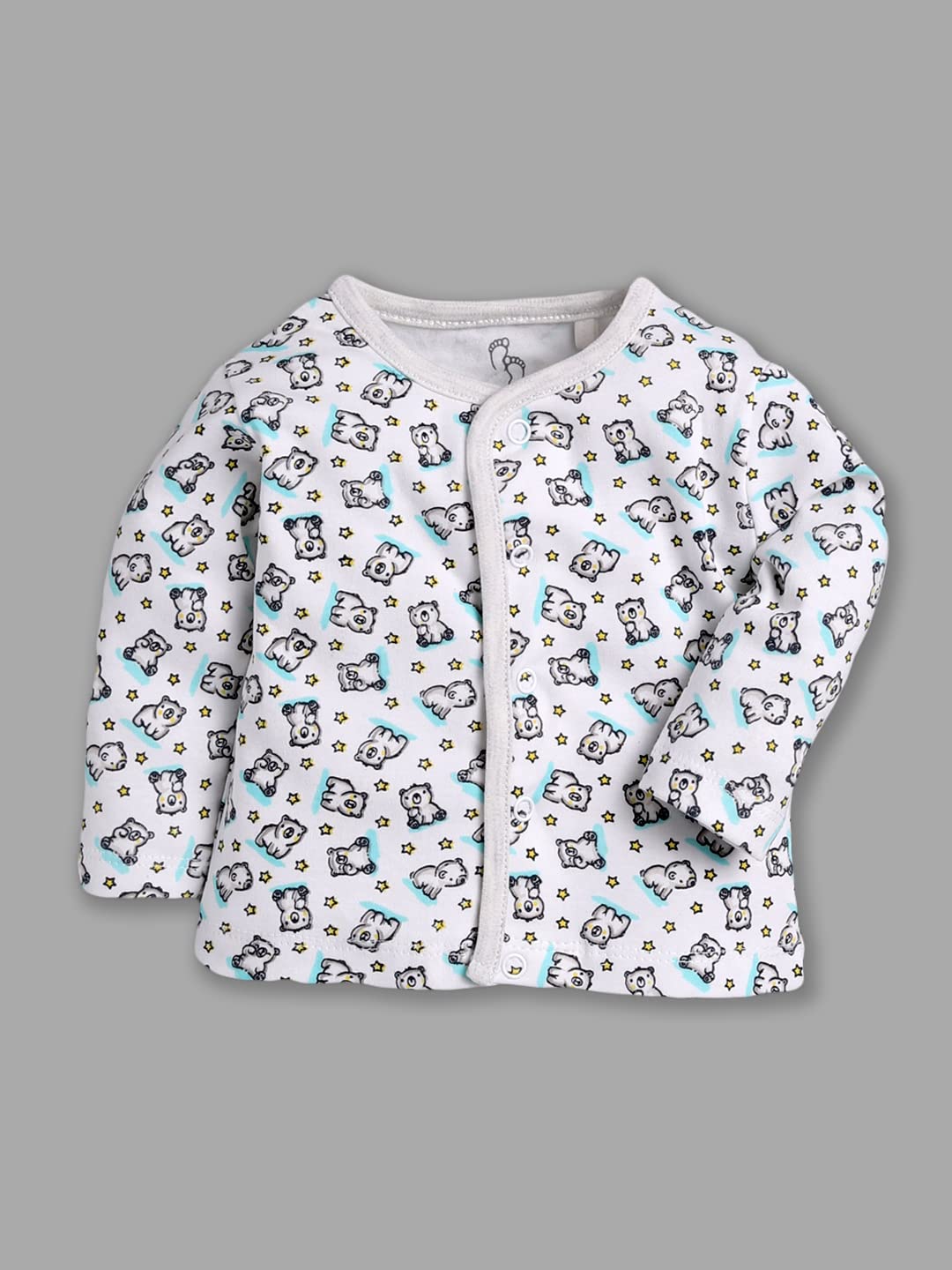 BABY GO Full Sleeve Clothing Set for Baby Boys & Girls - White - Image 3