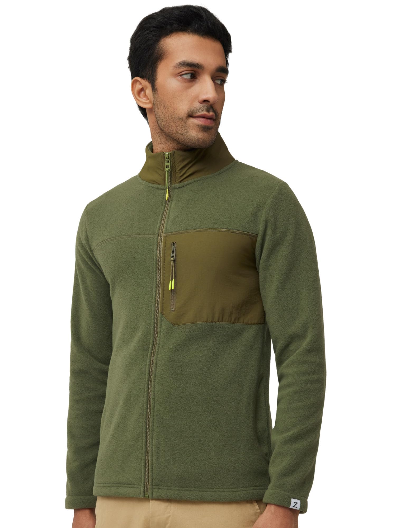 XYXX Men's Olive Green Fleece Jacket - Image 5
