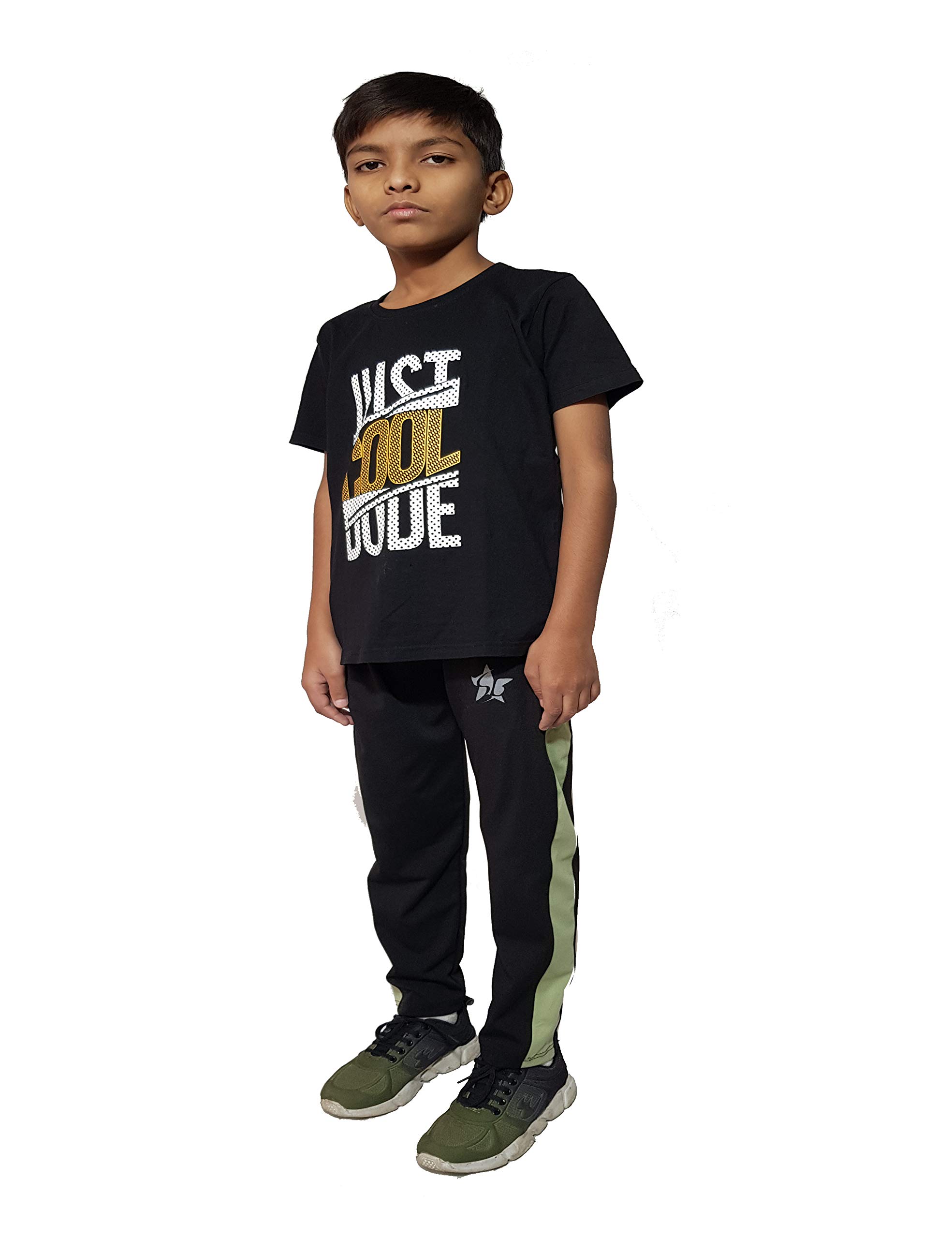 STARLATH Boys Track Pants - Black & Green - Image 4