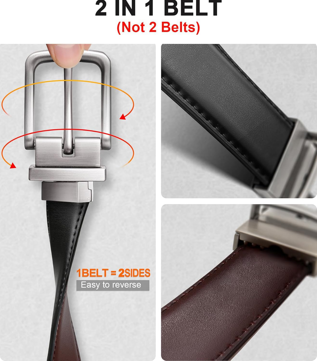 VOGARD Men's Reversible Belt - Black & Brown - Image 4