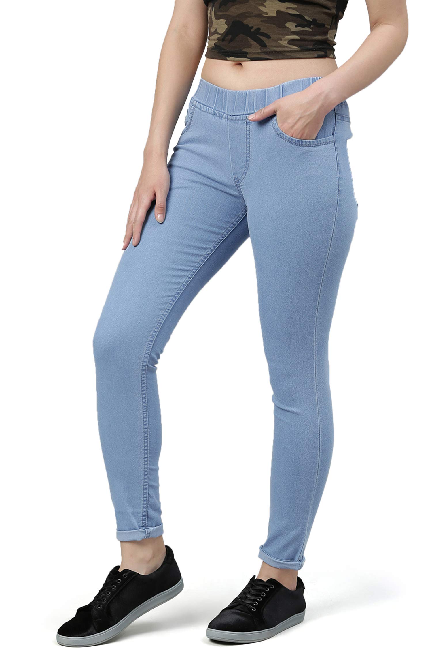 ADBUCKS Jeggings for Women - Icy Blue - Image 2