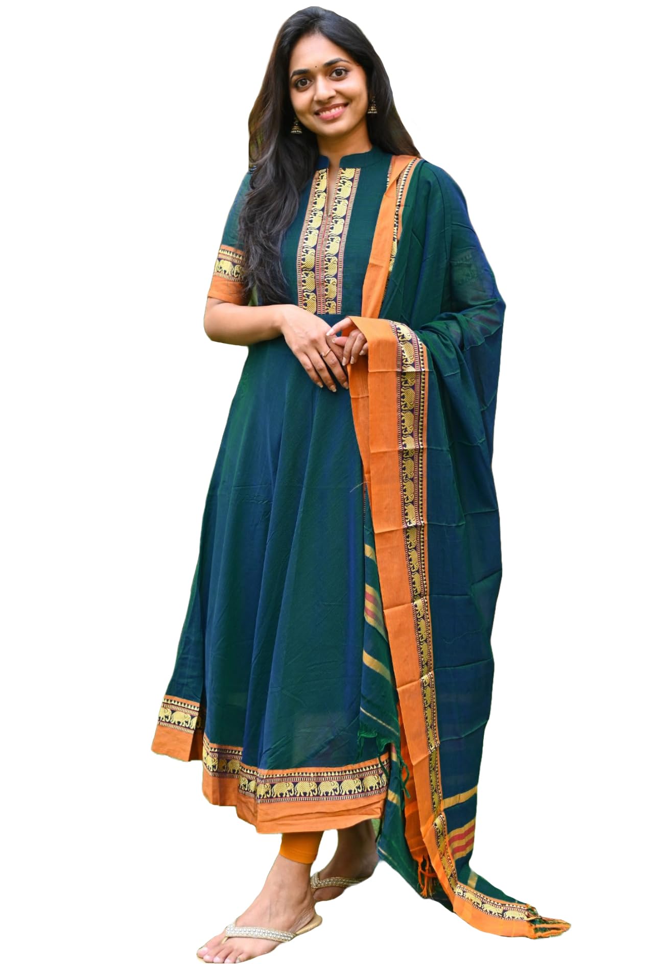 GoSriKi Sky Blue Anarkali Kurta Set for Women