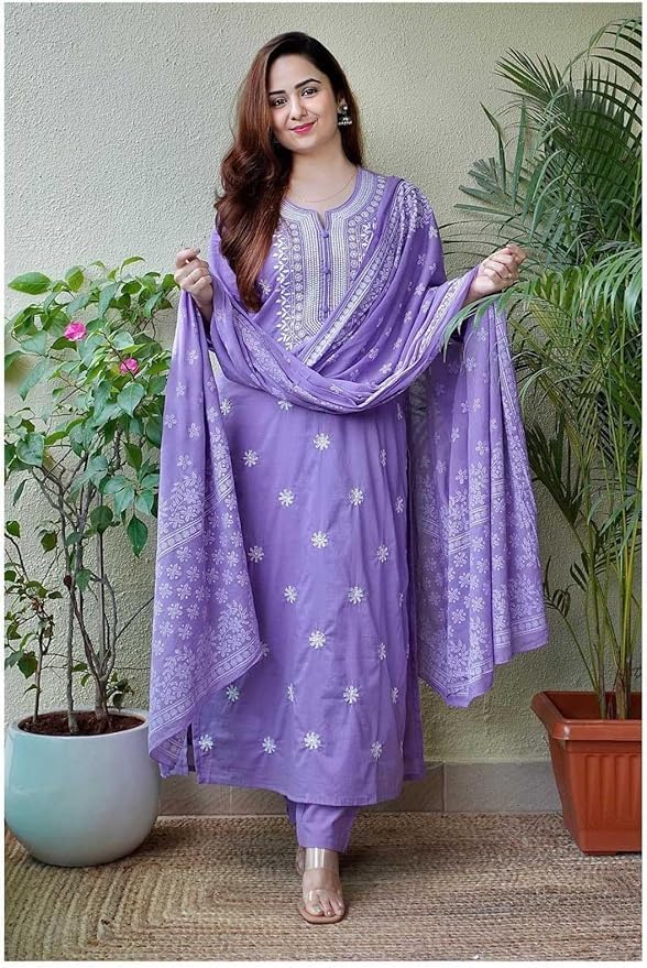 UPSARA FASHION Embroidered Rayon Kurta Set with Dupatta - Image 2