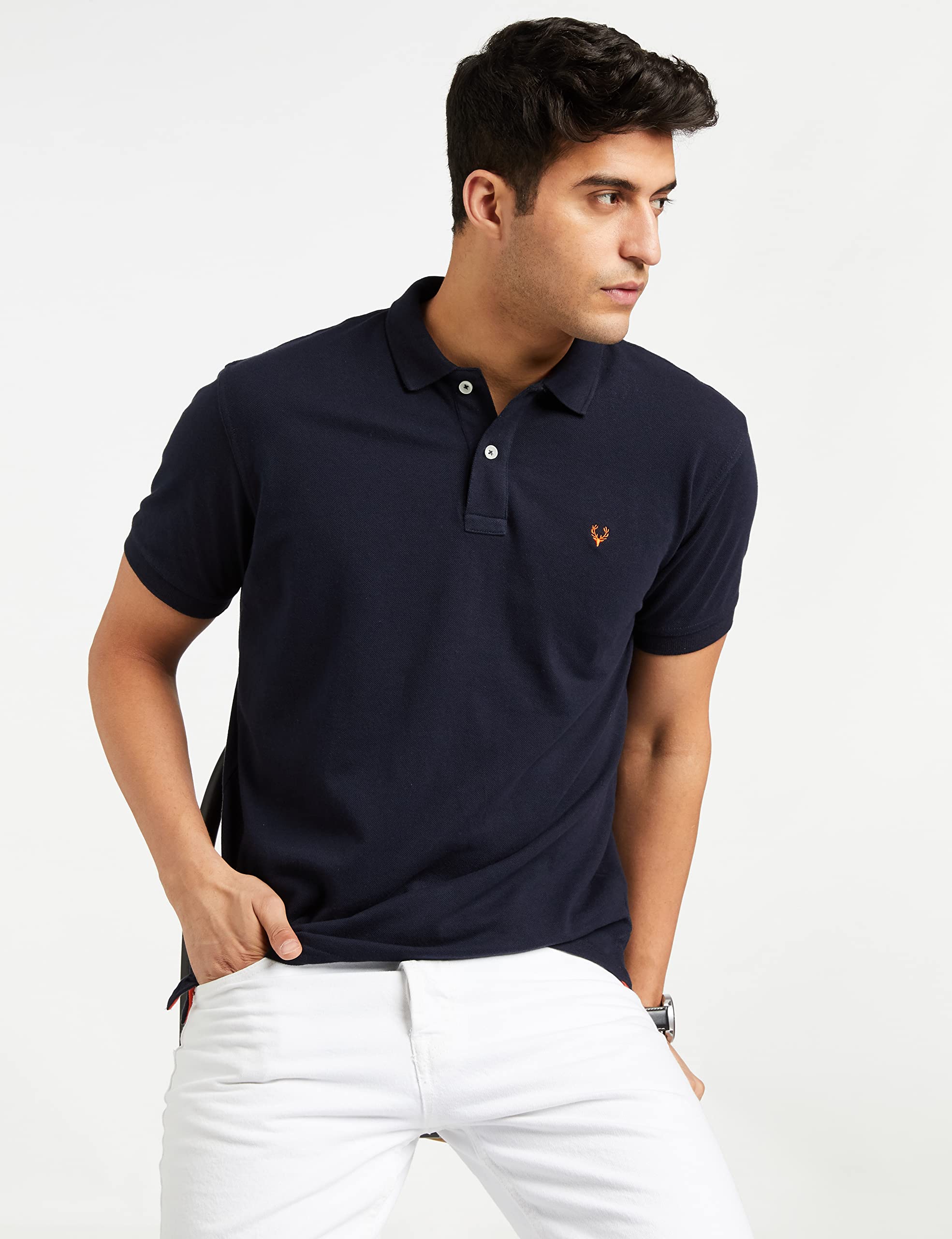 Allen Solly Men Navy Blue Polo T-Shirt - Image 3