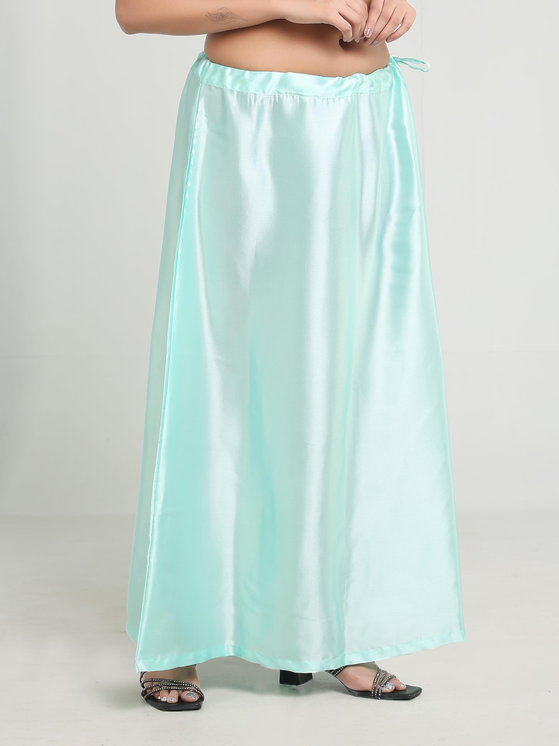 Madhu Fashion Women's Satin Saree Petticoat - Pista Green - Image 5