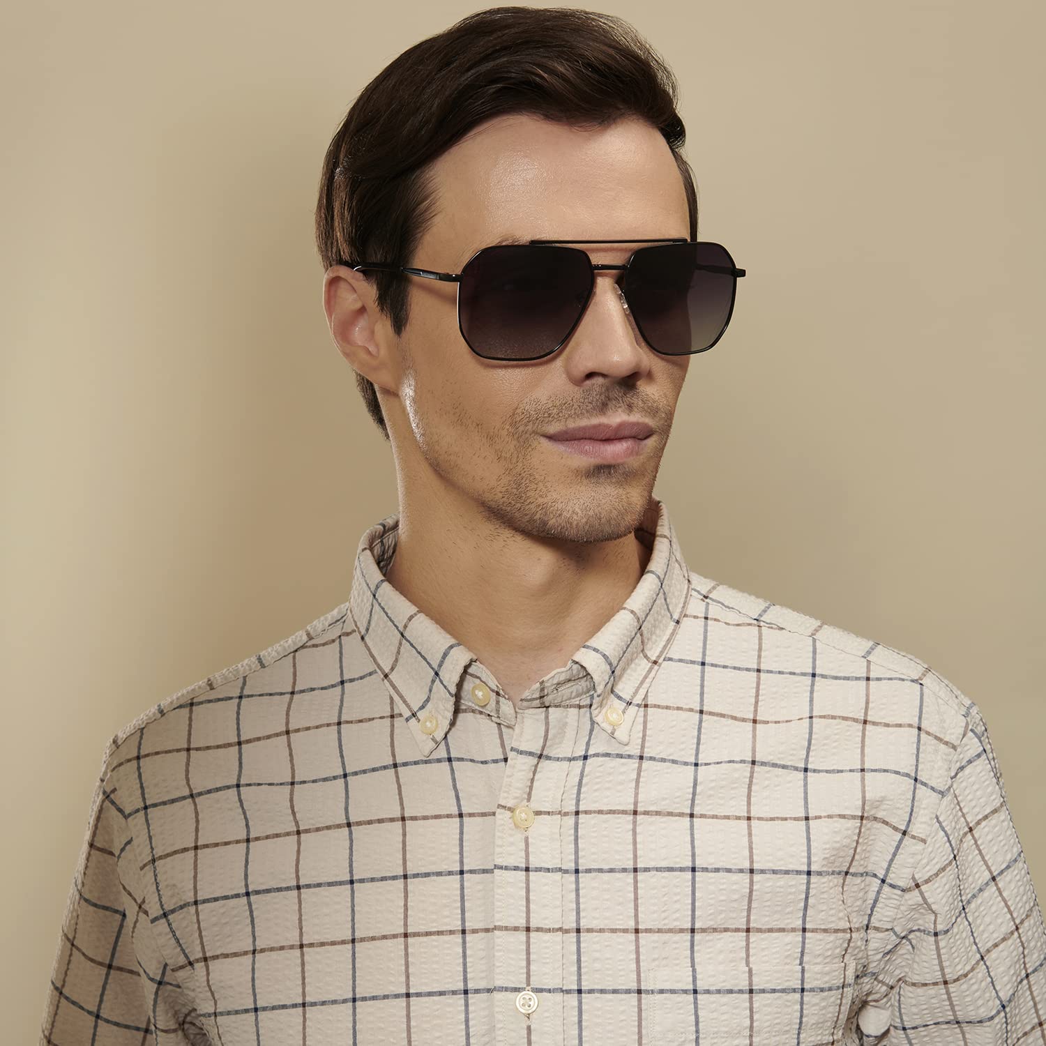 VINCENT CHASE Full Rim Square Polarized Sunglasses - Image 3