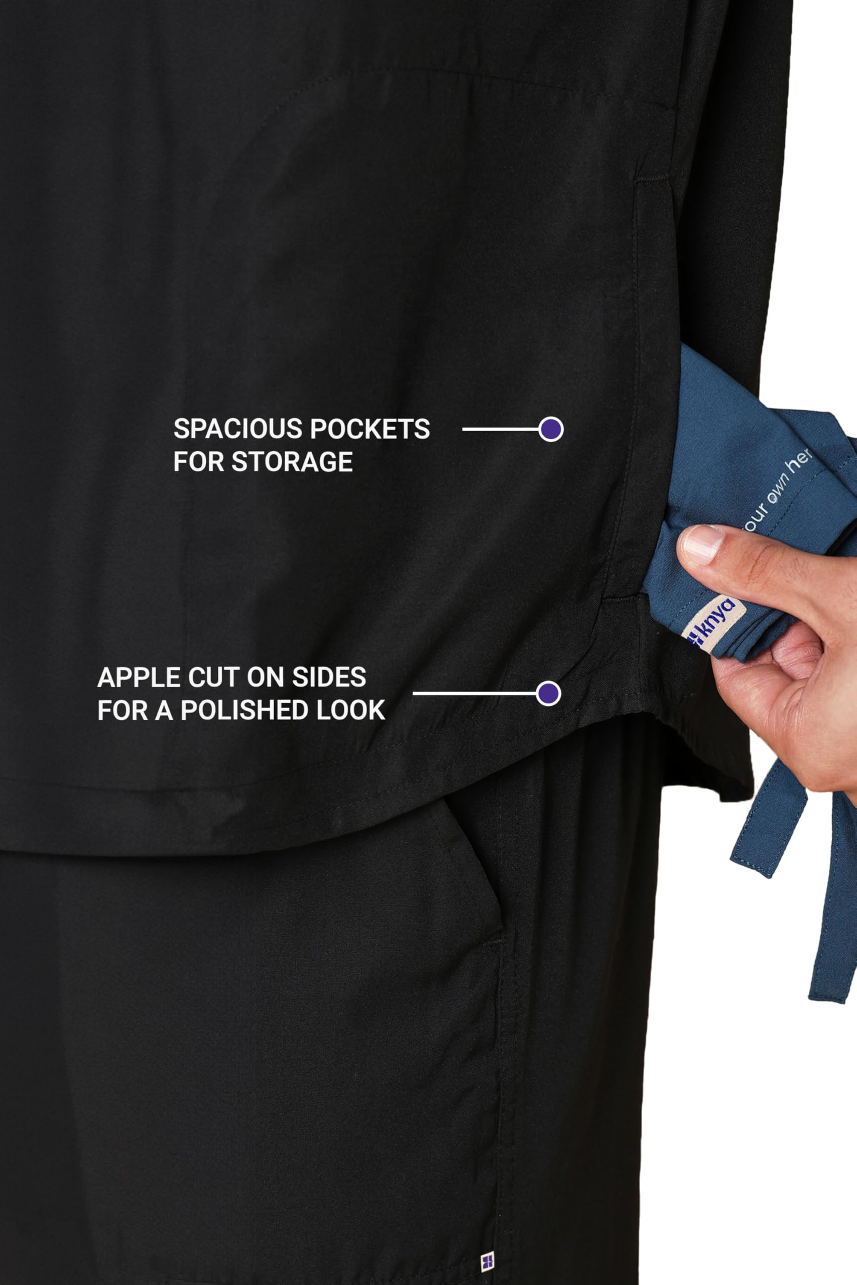 KNYA Men's Mandarin Collar Scrub Suit - Image 3