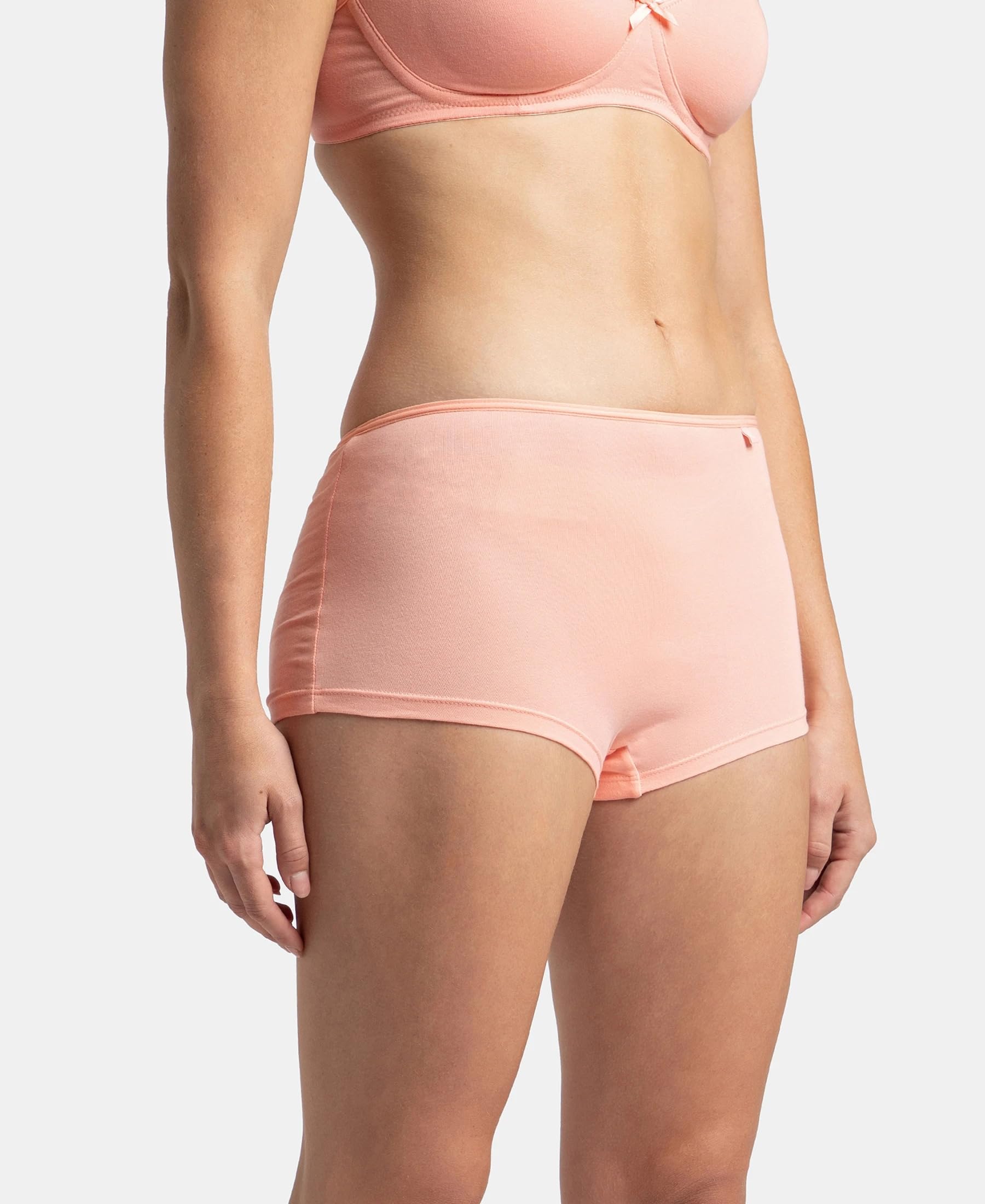 Jockey Women's High Coverage Boy Shorts - Steel Grey & Candlelight - Image 4