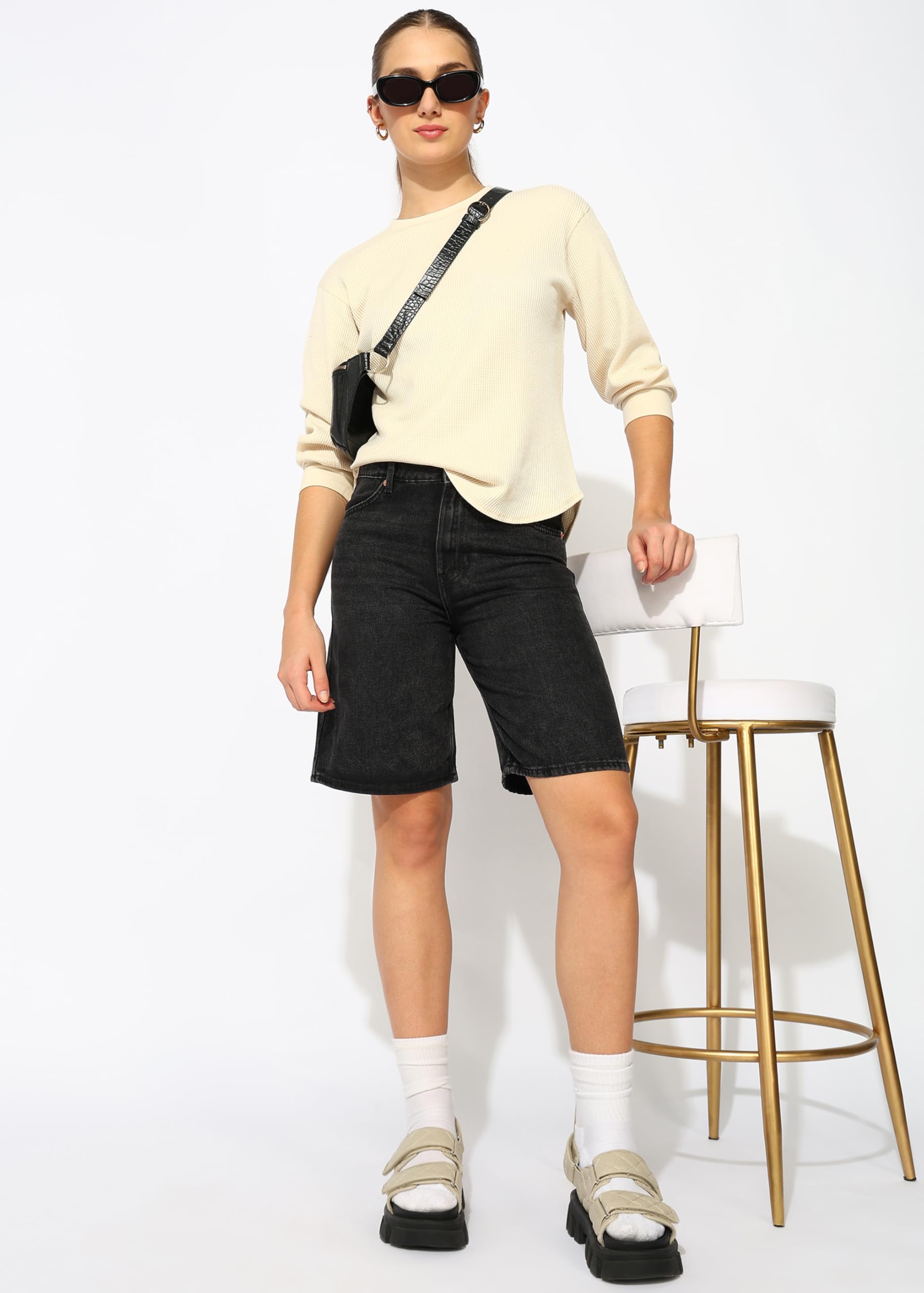 Alan Jones Women's Waffle Crew Neck Tee - Off-White - Image 3