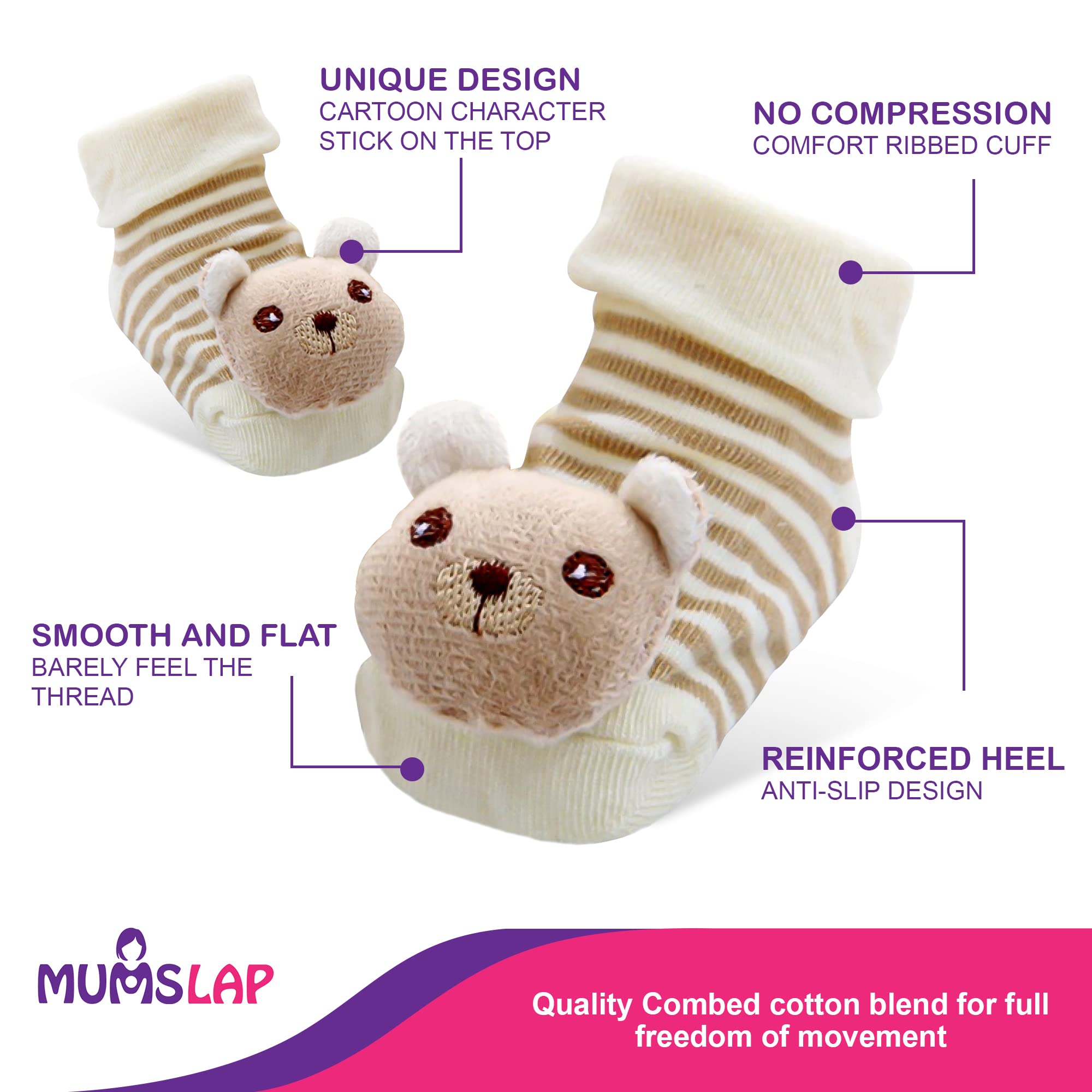 Baby Unisex Ankle Socks - Soft Cotton Blend - Image 4