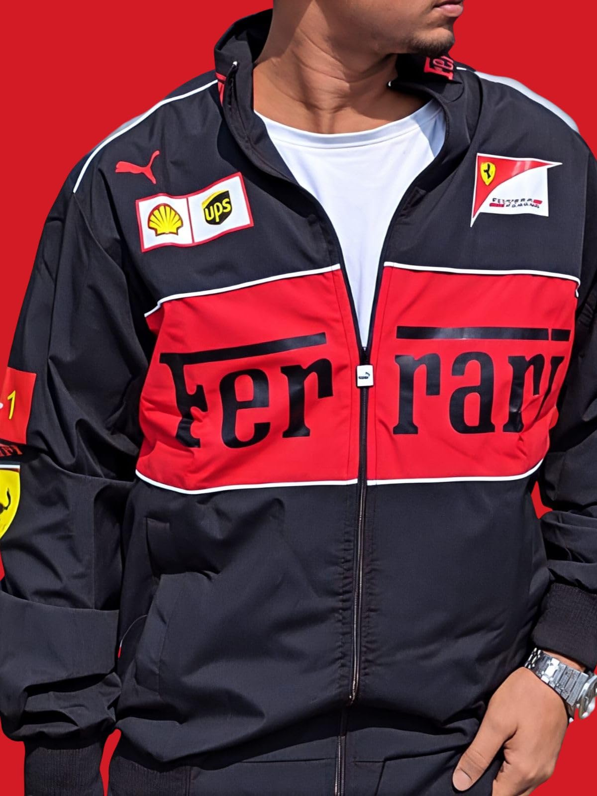 DRIP F1 Men's Racing Jacket - Black - Image 5