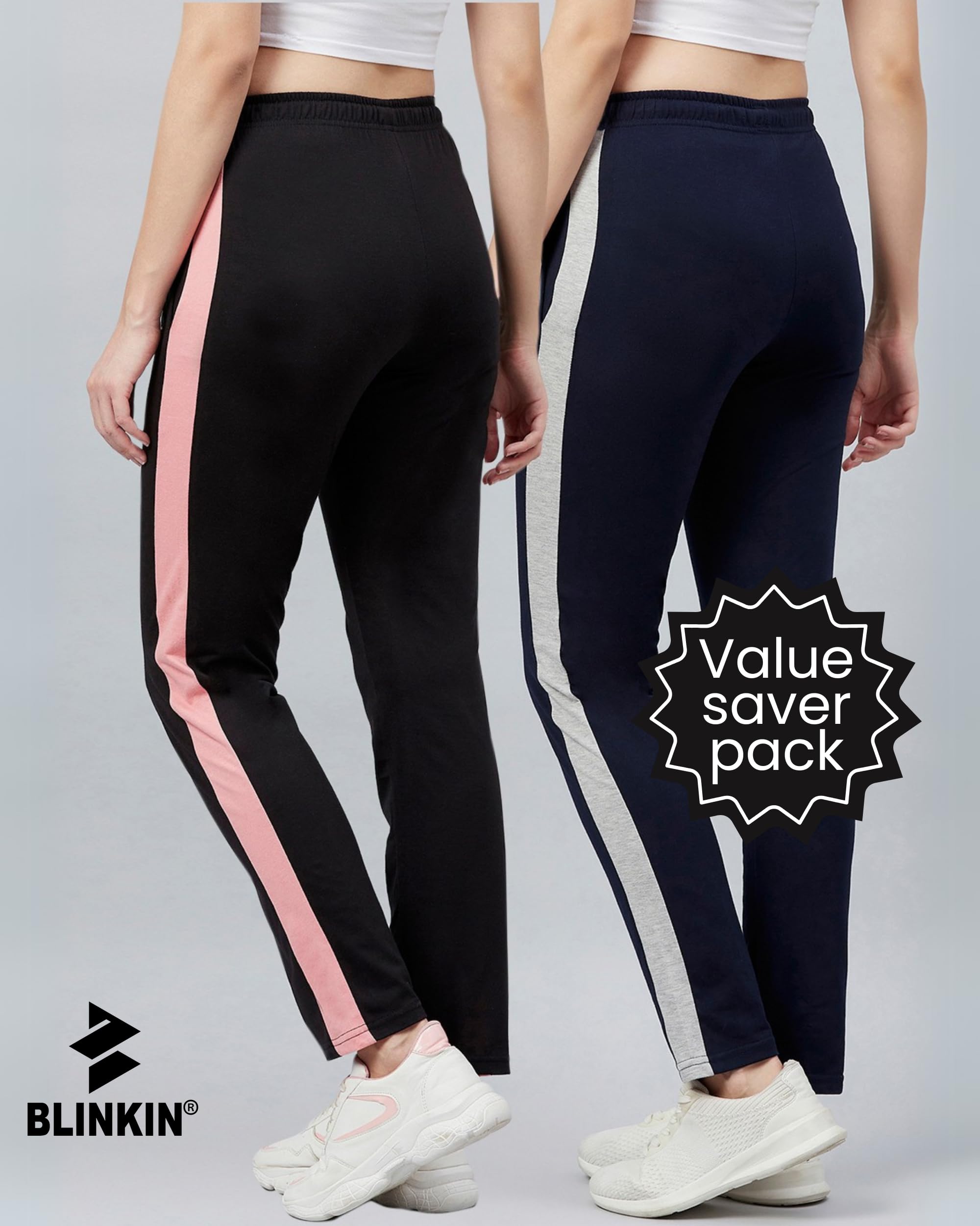 BLINKIN Women's Cotton Pajamas - Black Navy - Image 3