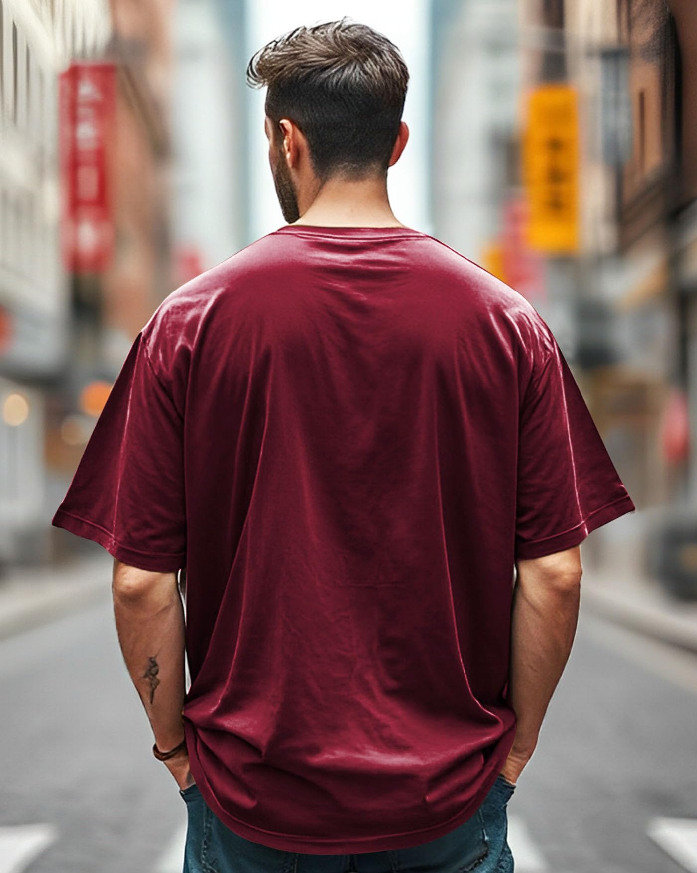 AUSK Men's Maroon T-Shirt - Image 3