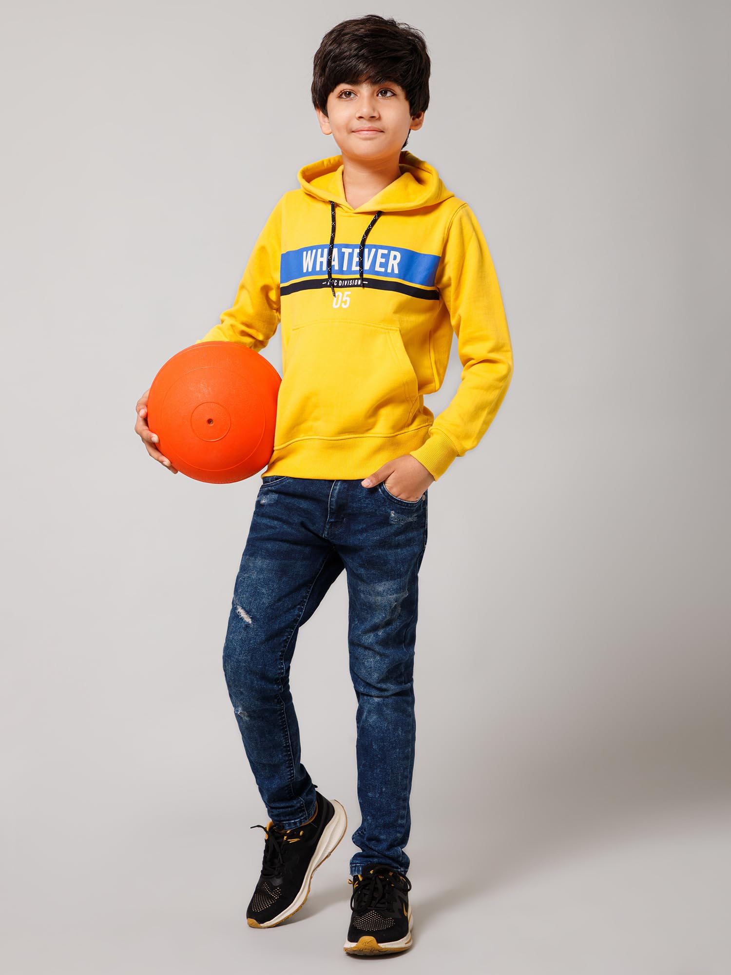 Alan Jones Boys Printed Hoodie - Mustard - Image 5