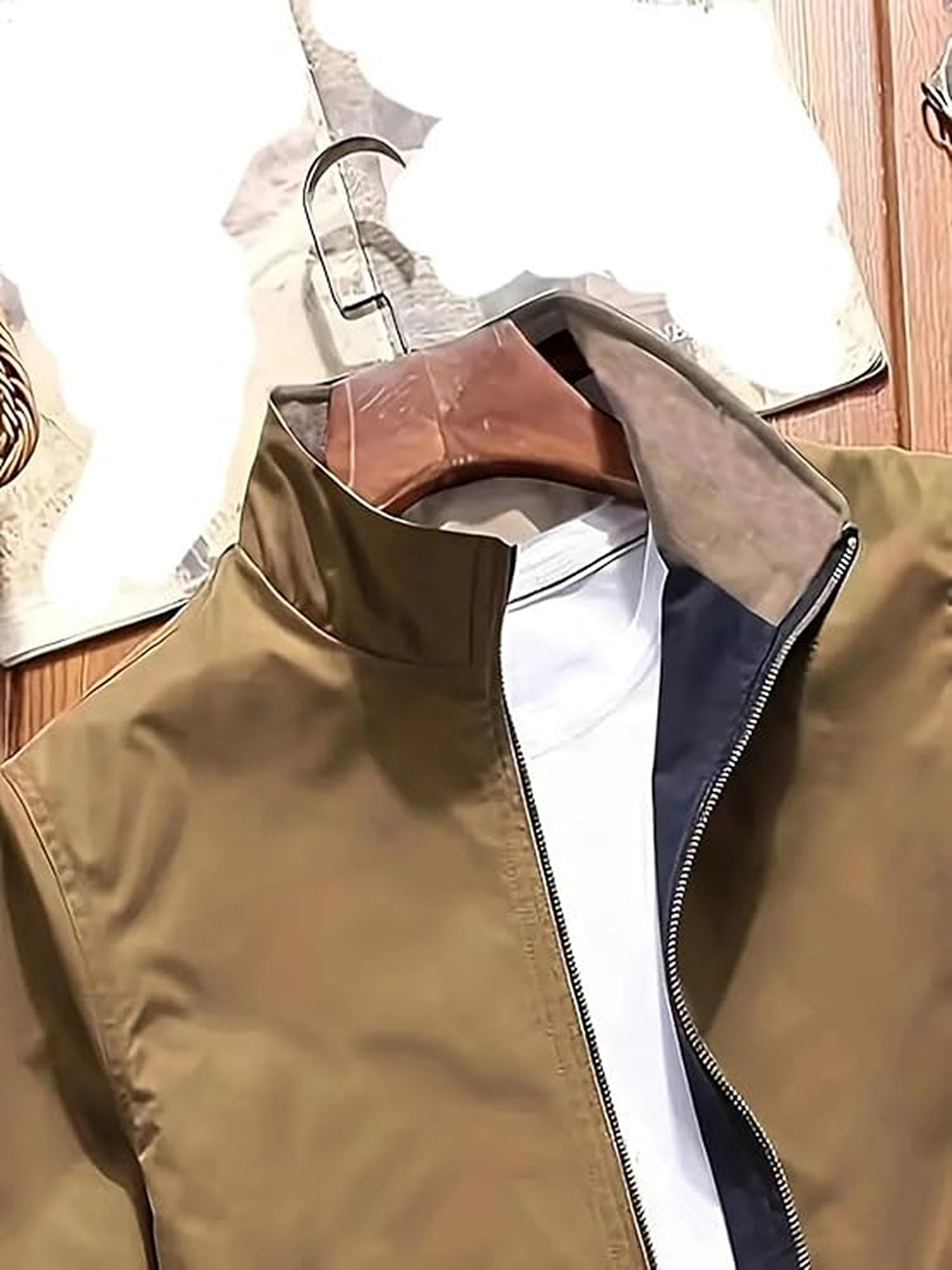 Lymio Men's Khaki Bomber Jacket - Image 3