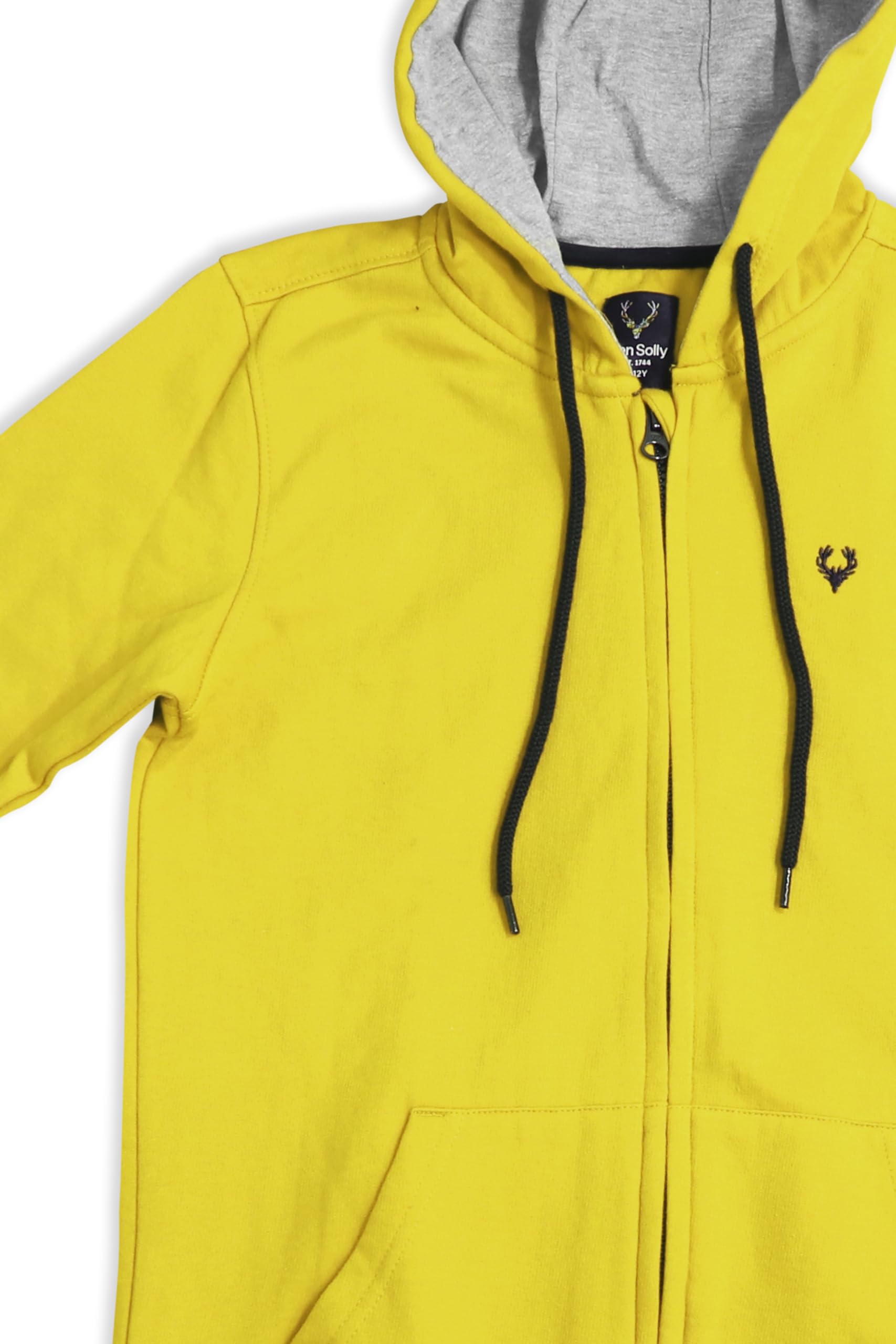 ALLEN SOLLY Boys Yellow Cotton Hoodie Sweatshirt - Image 4