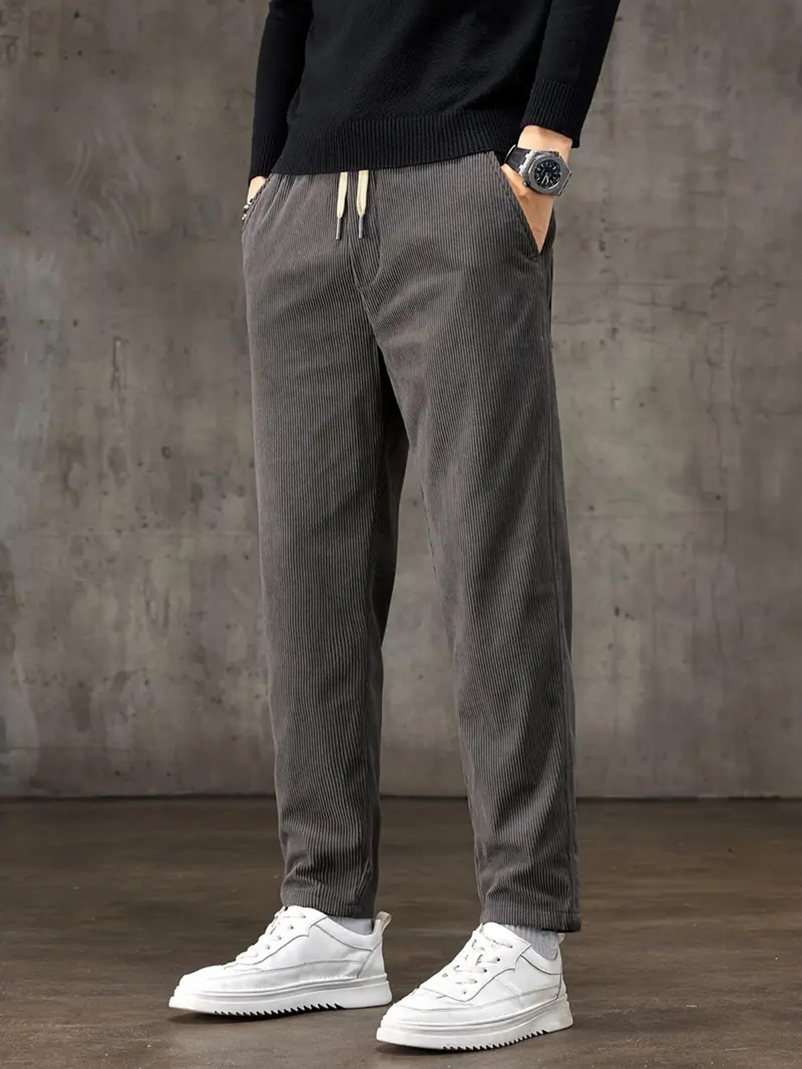 Samfor Men's Grey Corduroy Pants - Image 5