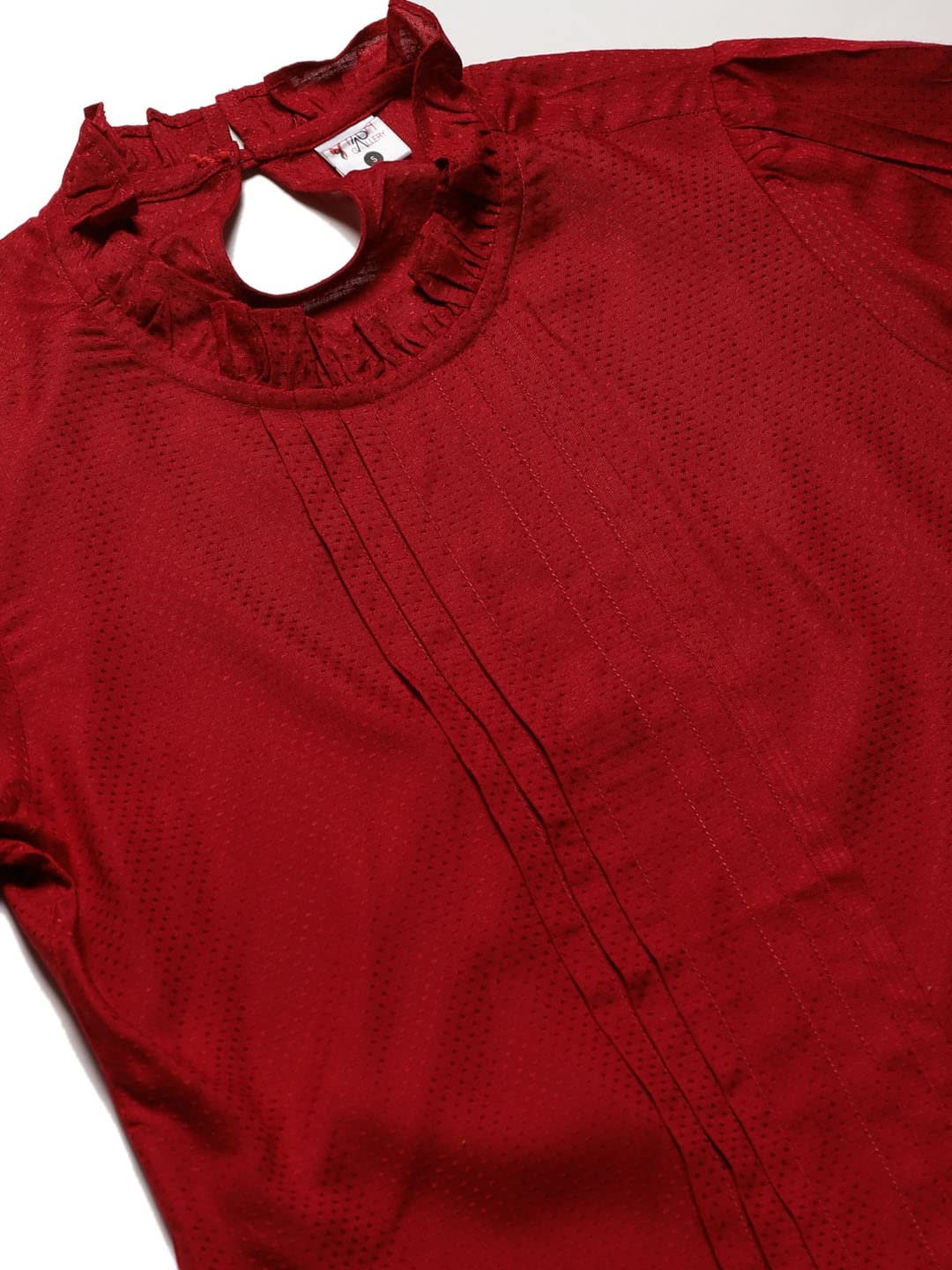 Yash Fashion Women's Rayon Dobby Top - Maroon - Image 5