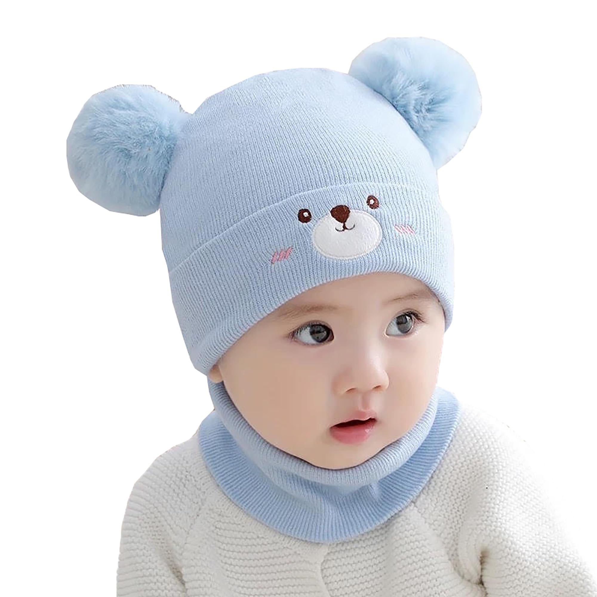 INFISPACE Baby Woolen Skull Beanie - Blue