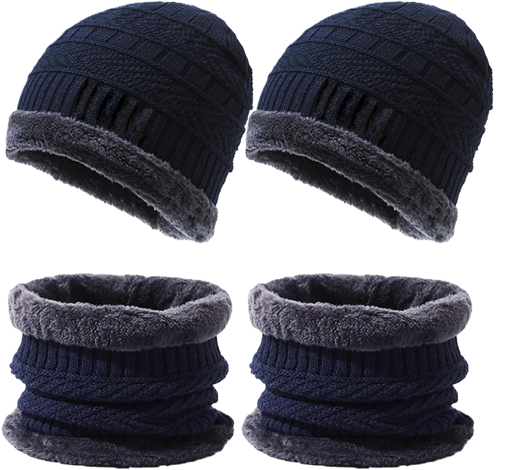 GarbGlide Woolen Beanie & Neck Warmer Combo - Faux Fur