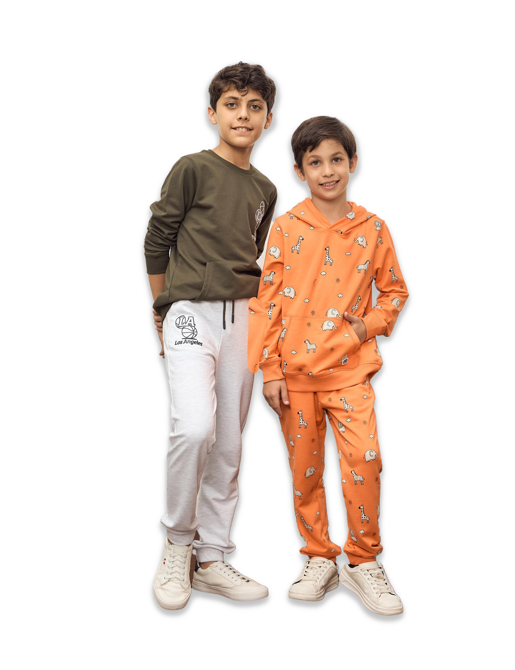 Symbol Kids Olive Grey Sweatshirt Jogger Set for Boys