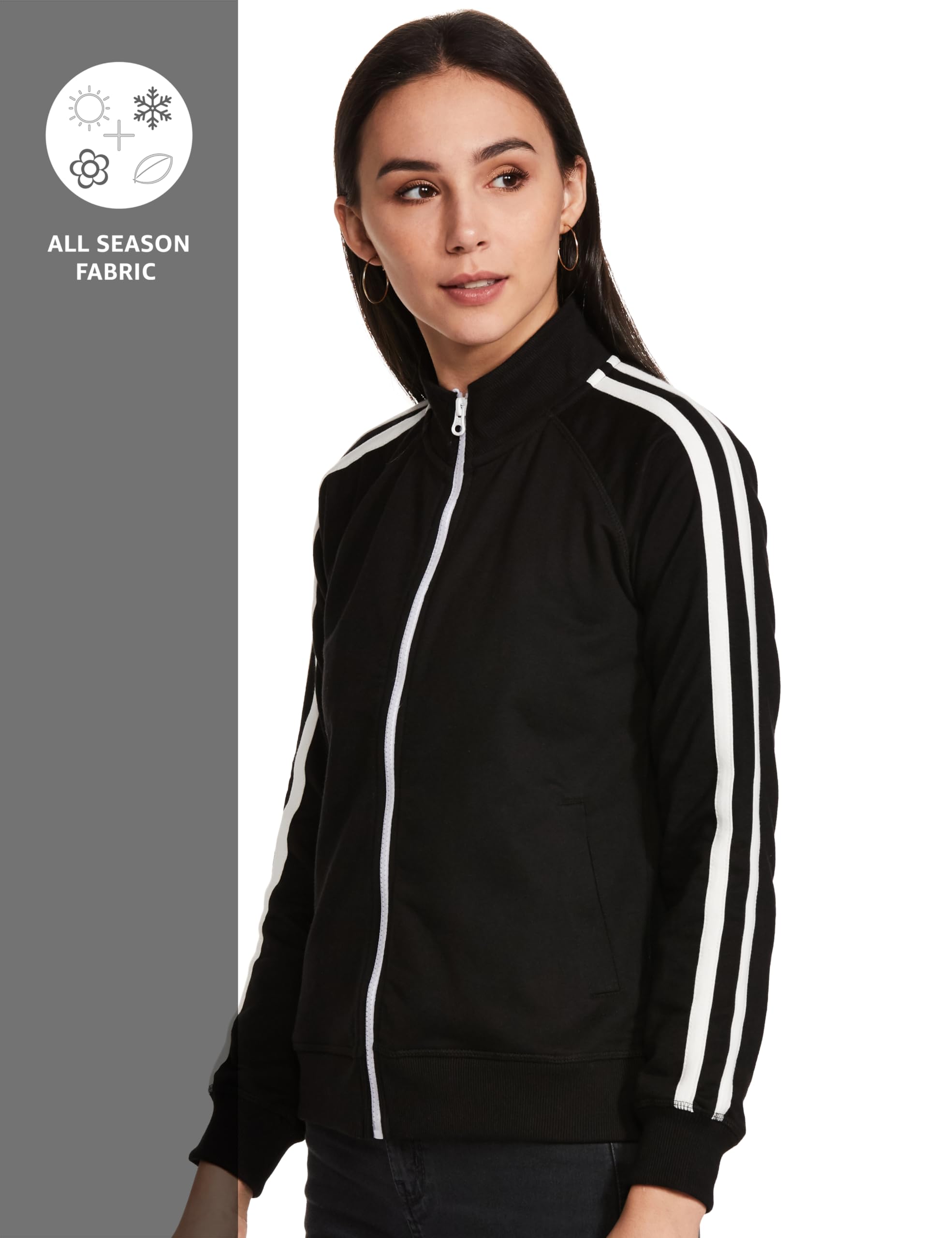 Amazon Women's Cotton Blend Sweatshirt - Jet Black - Image 3