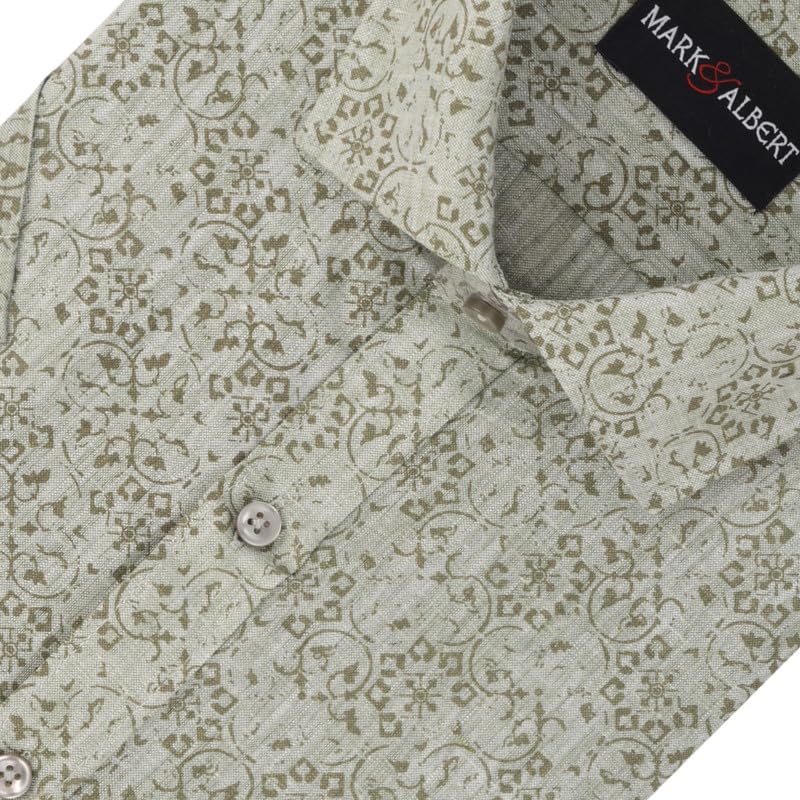 MARK & ALBERT Men's Cotton Slim Fit Shirt - Blue - Image 2