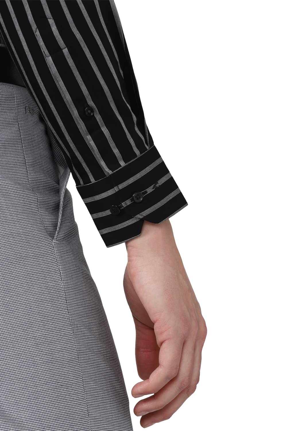 Van Heusen Men's Formal Shirt - Black Striped - Image 4