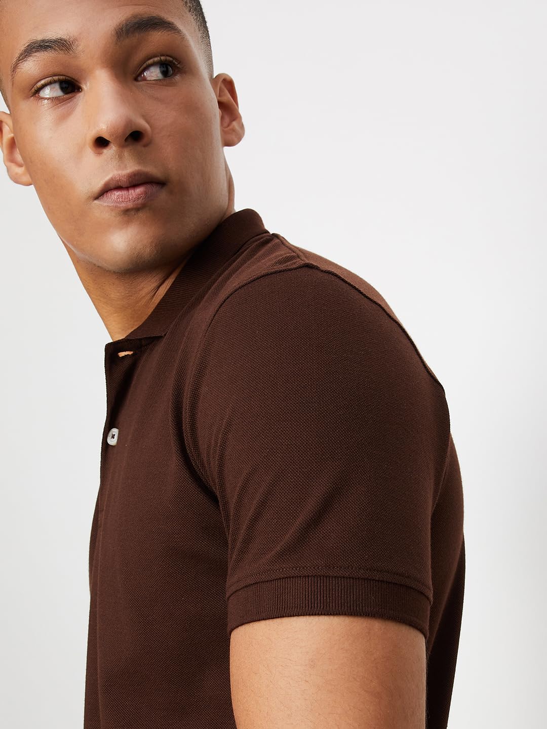 Max Men Polo Neck T-Shirt - Dark Brown - Image 5