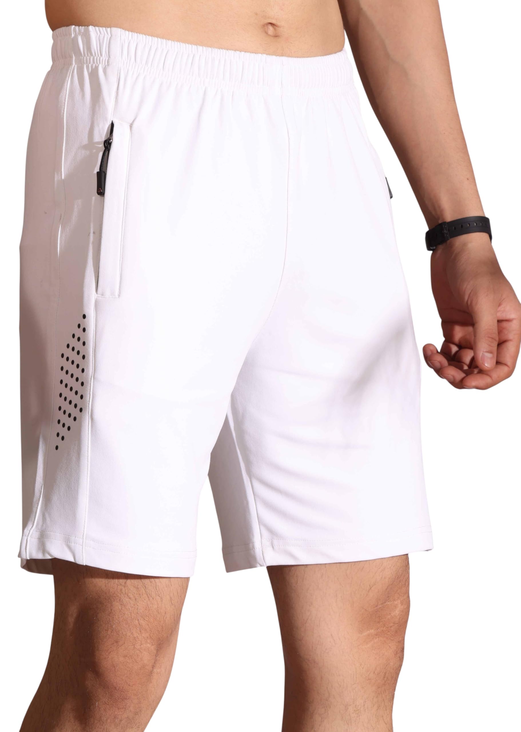 RynoGear Men's Shorts - White with Zipper Pocket