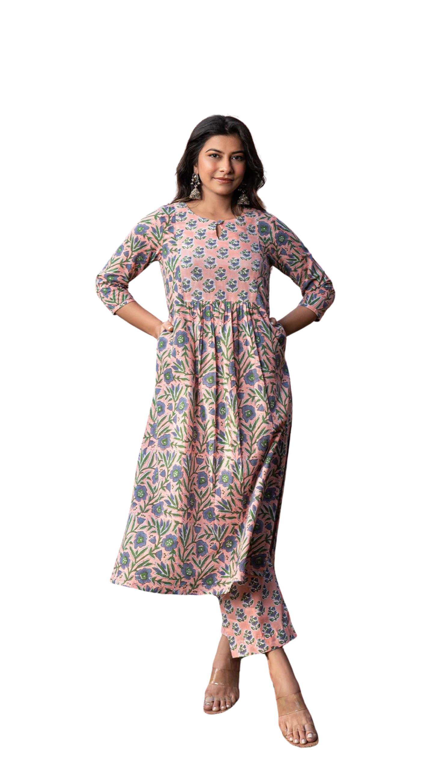 FABNEX Cotton Blend Kurta Set for Women