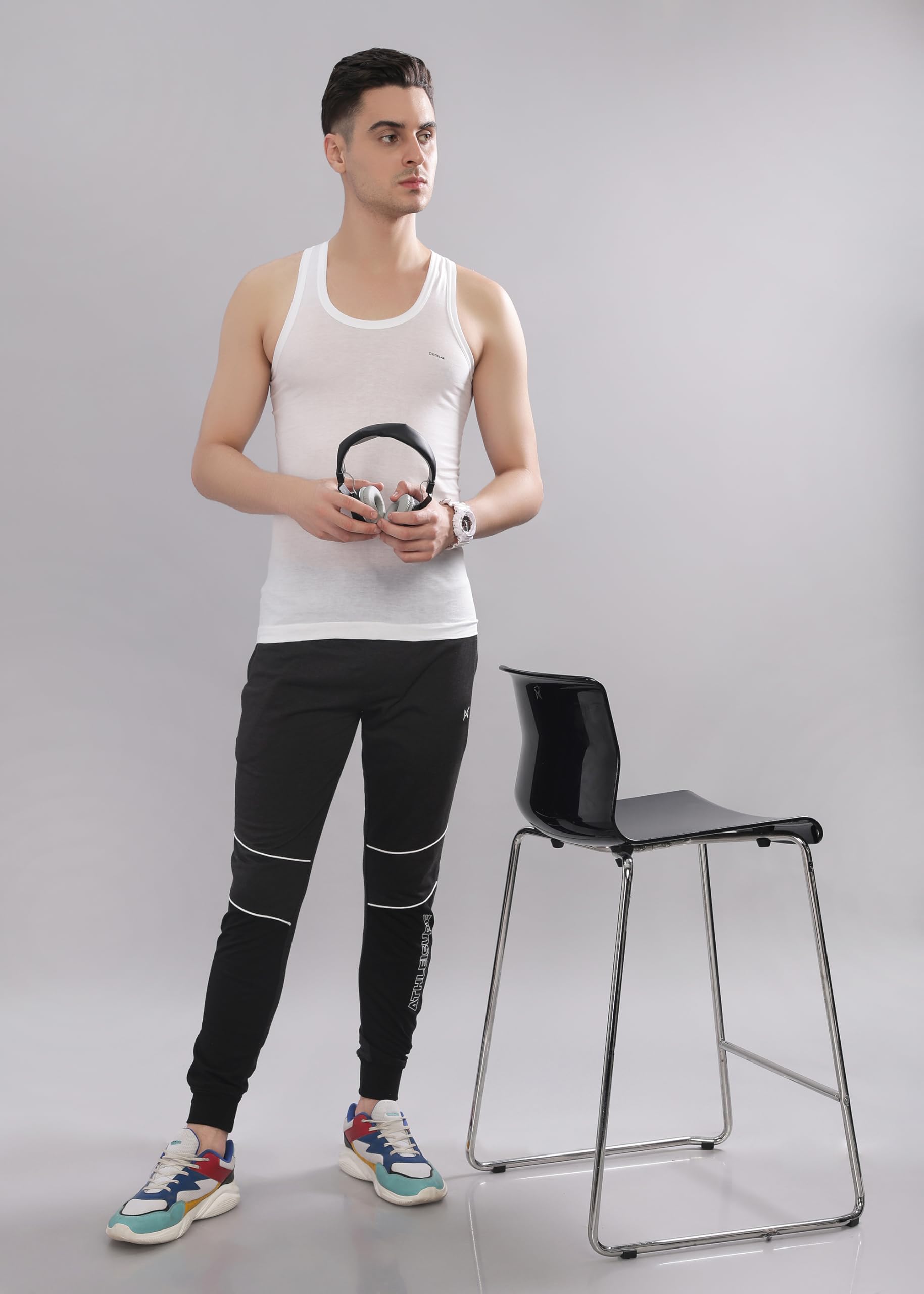 Men's White Cotton Vest - Image 5